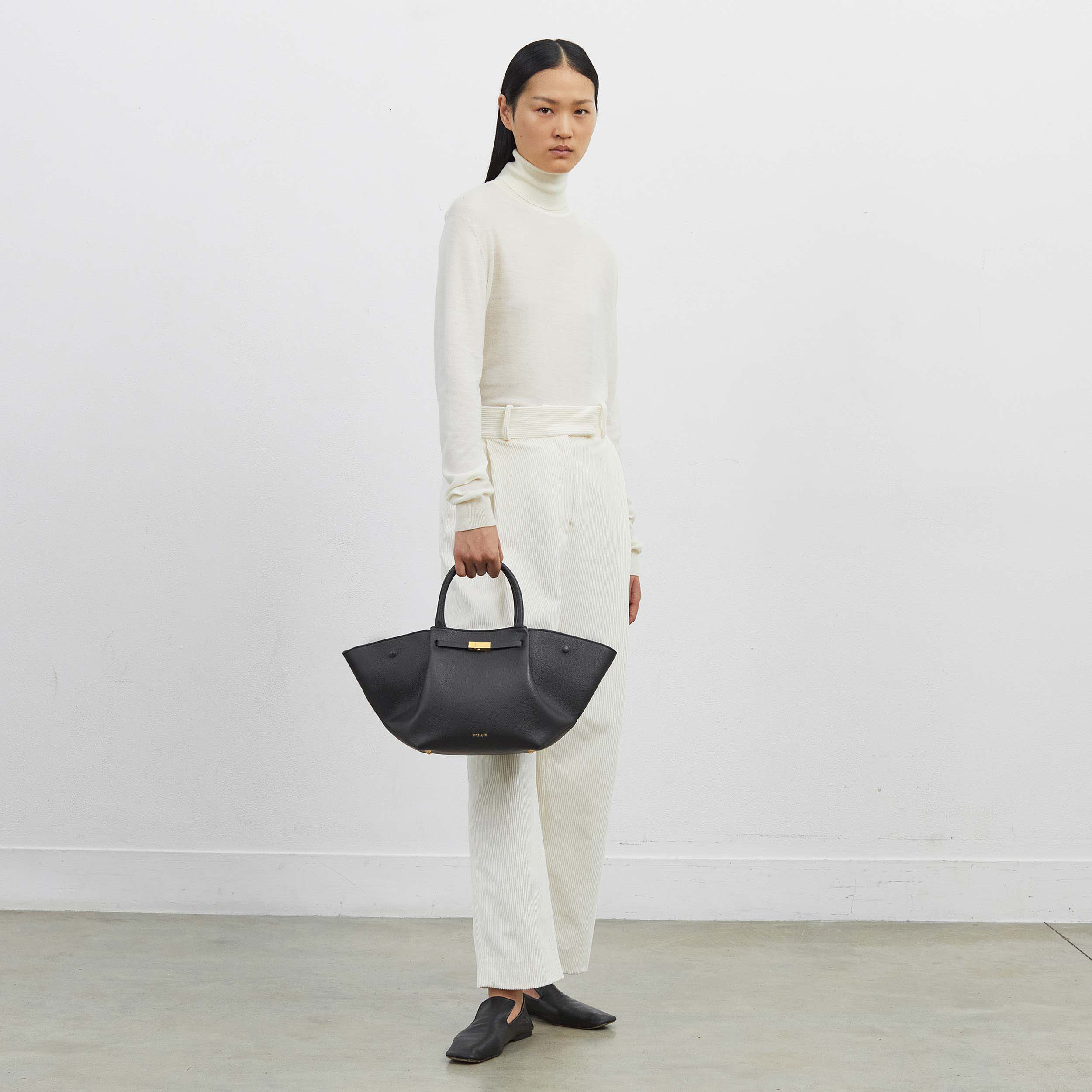 The Midi New York - leopard-effect calf hair & black smooth