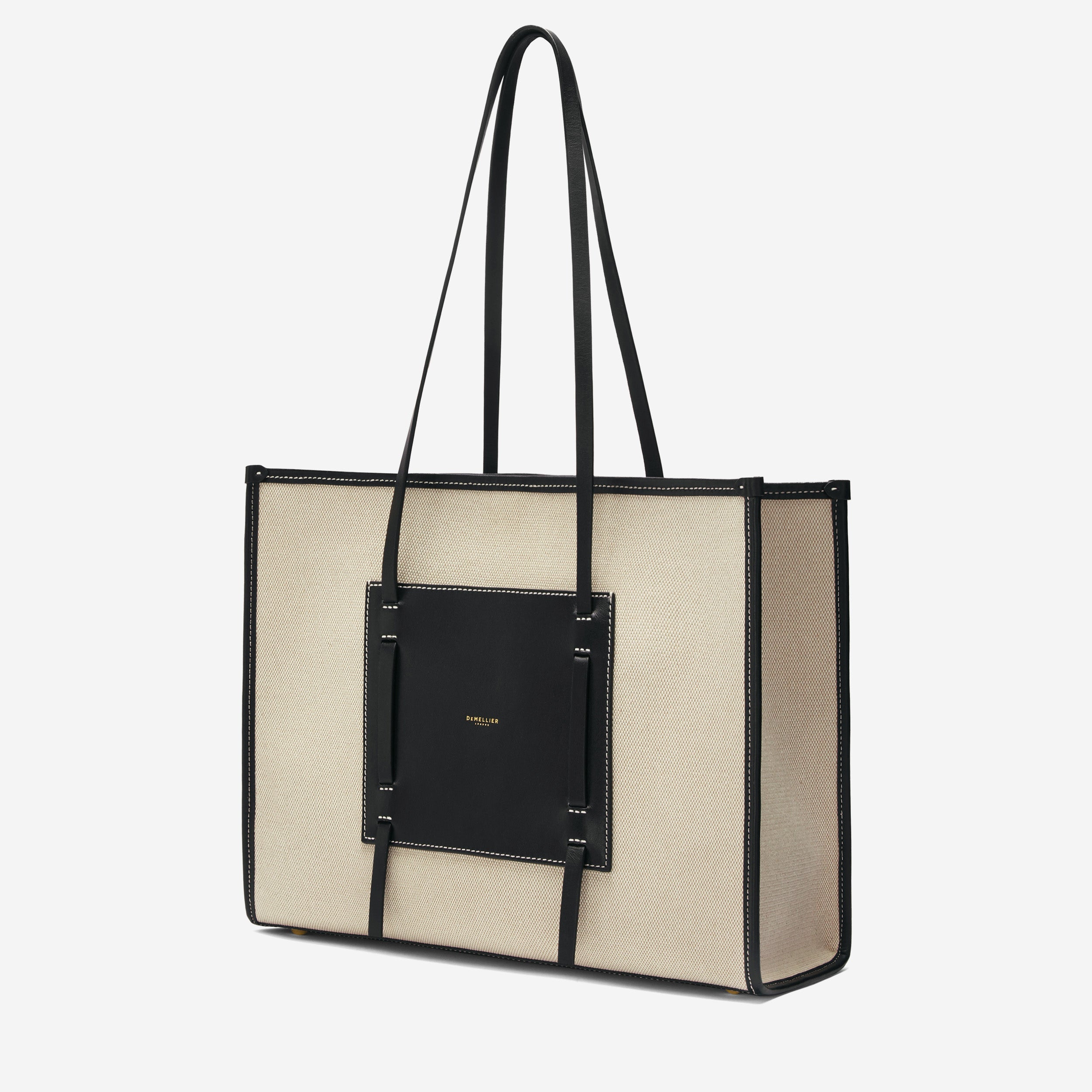 The Capri - salt & pepper canvas black smooth