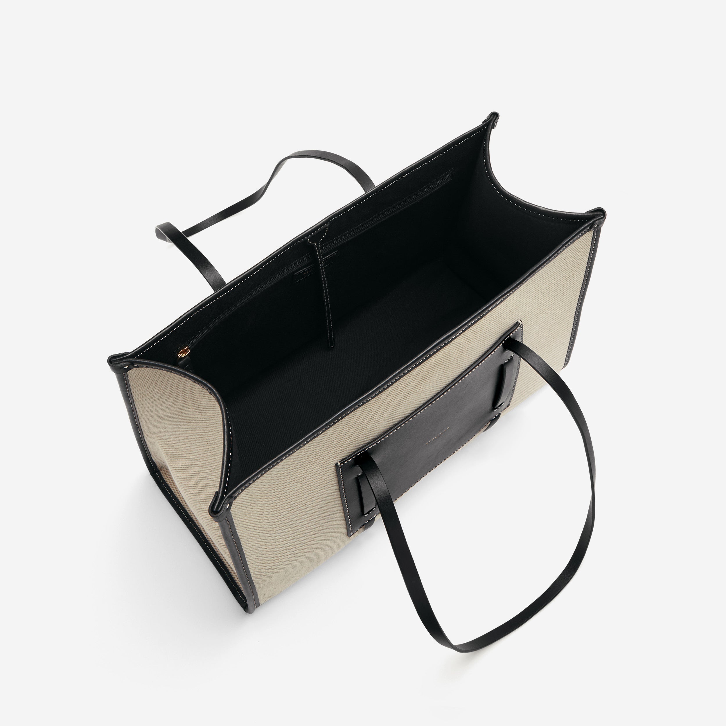 The Capri - salt & pepper canvas black smooth