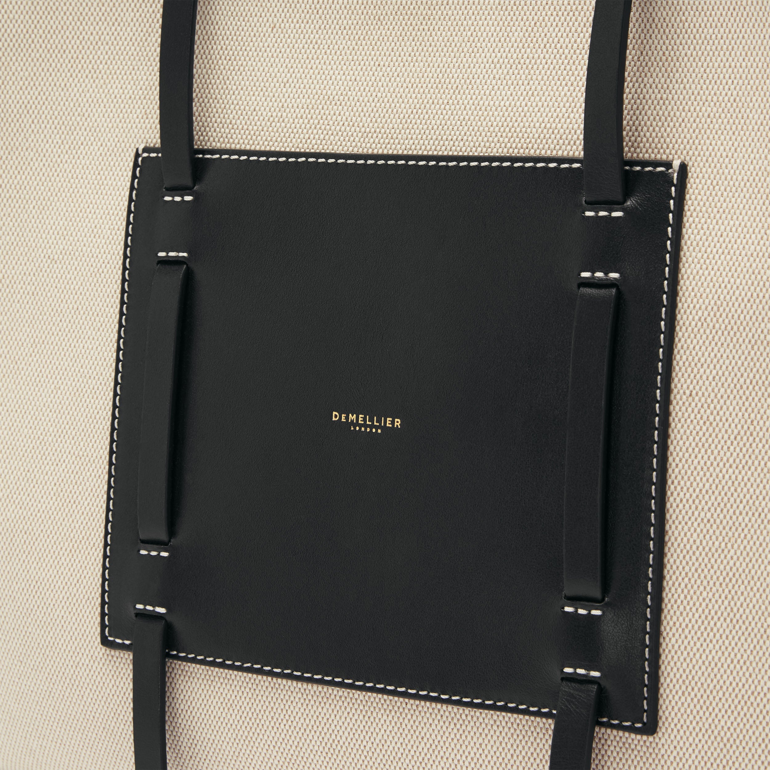 The Capri - salt & pepper canvas black smooth