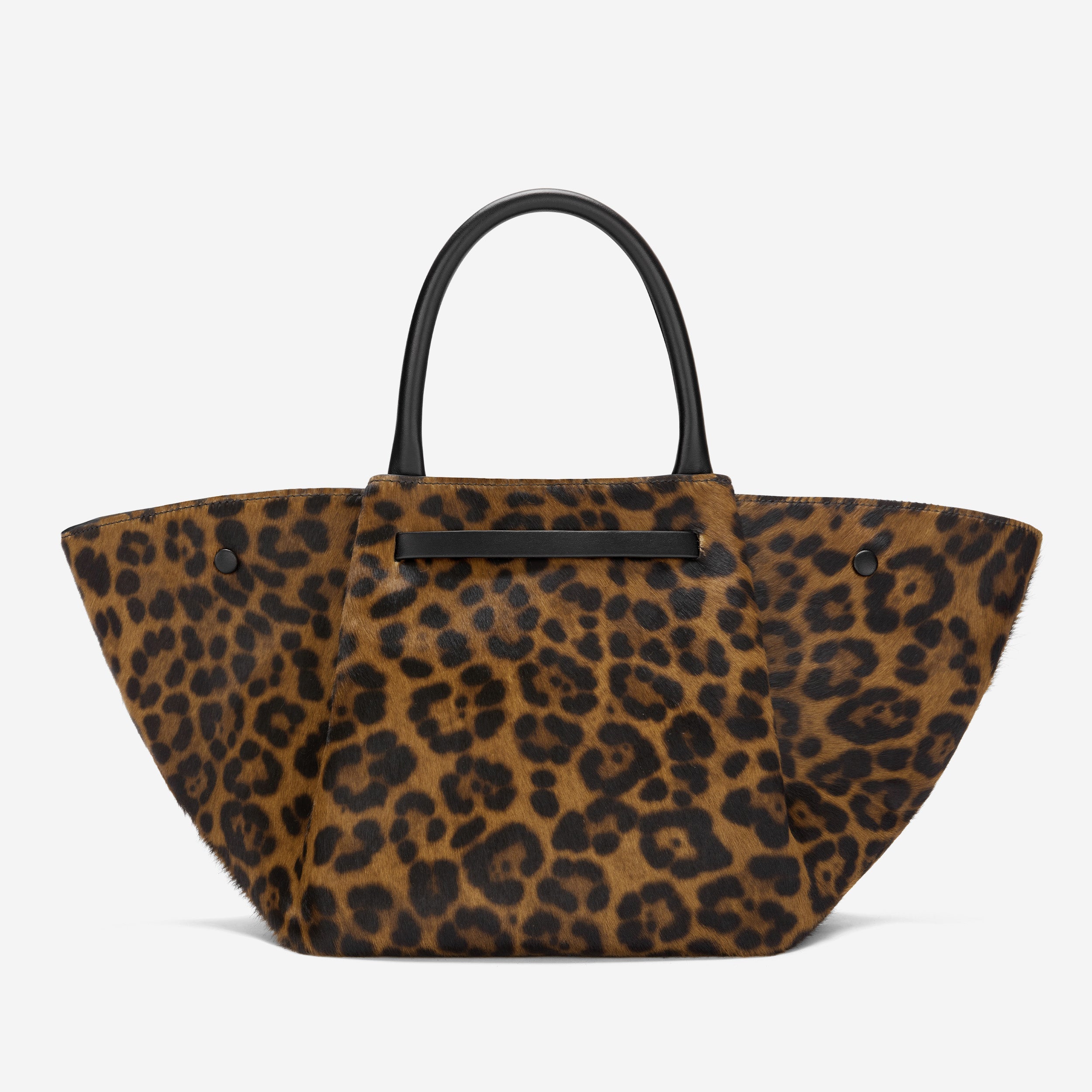 The Midi New York - leopard-effect calf hair & black smooth