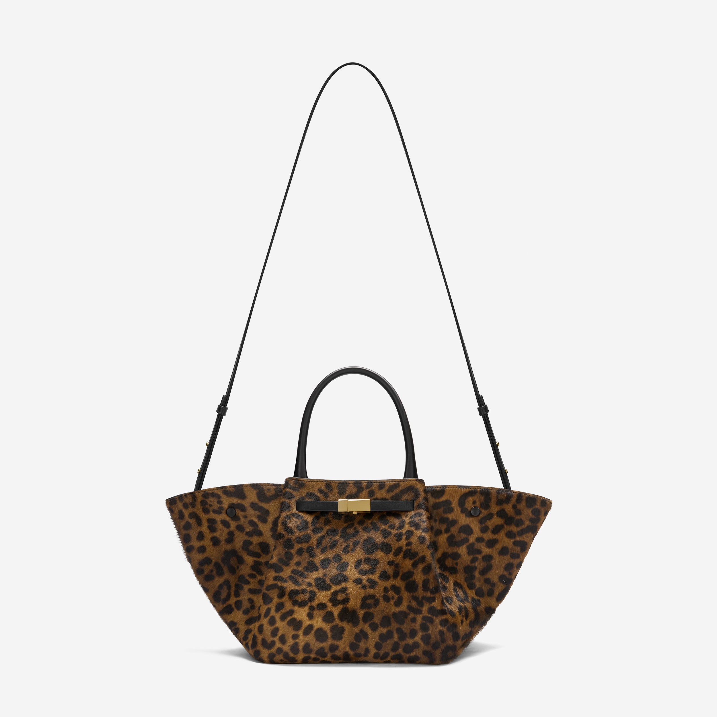 The Midi New York - leopard-effect calf hair & black smooth