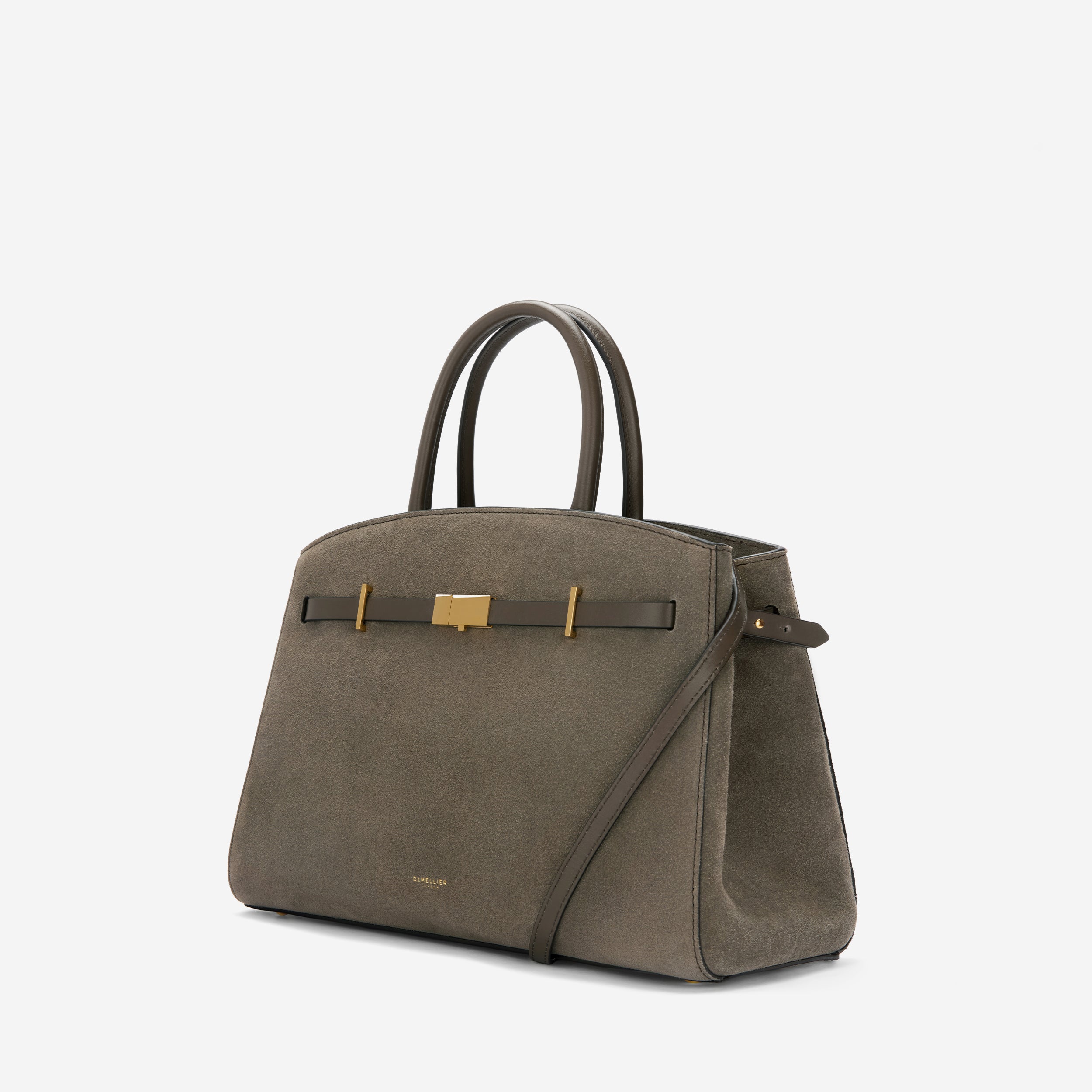 The Midi Hudson - deep olive suede & deep olive smooth