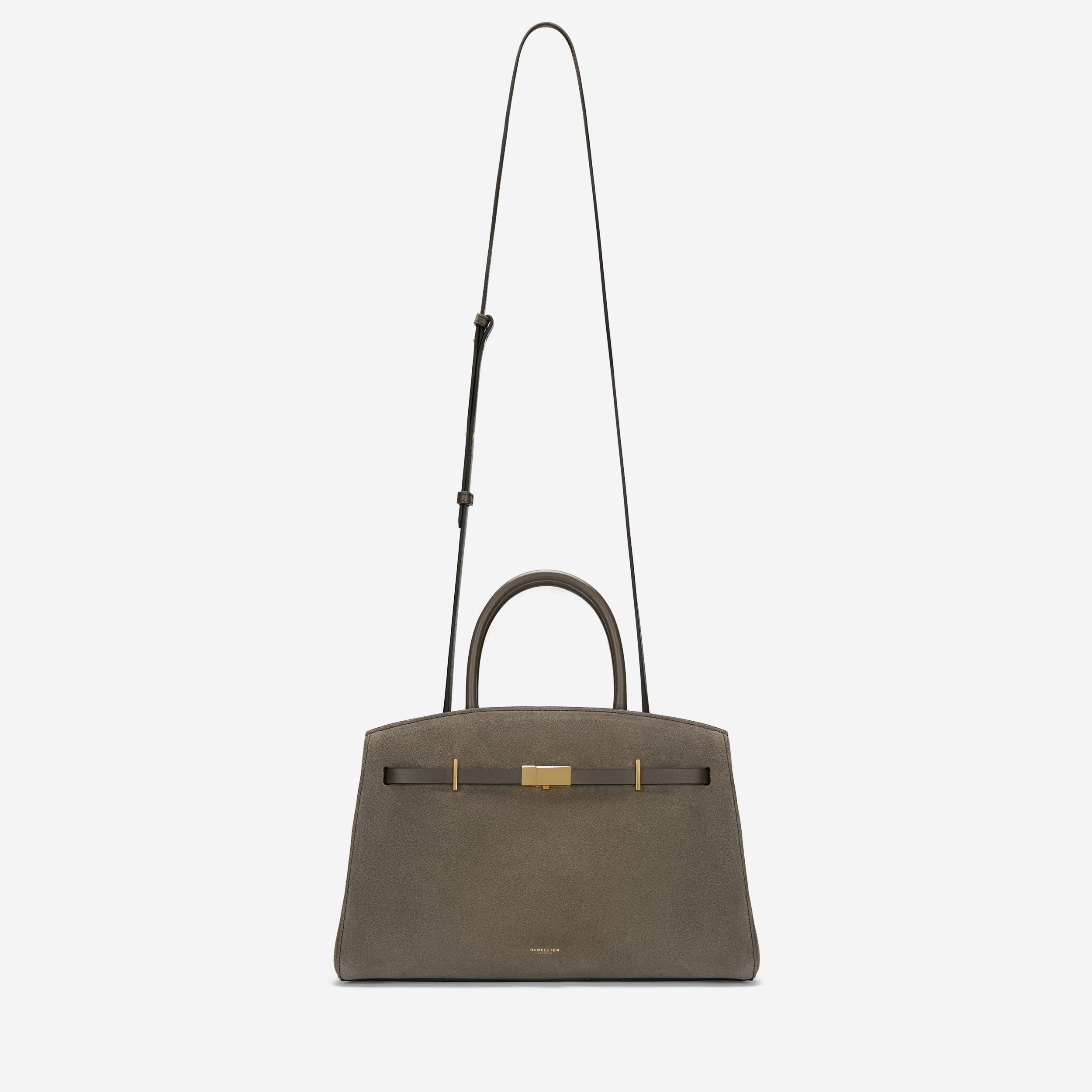 The Midi Hudson - deep olive suede & deep olive smooth