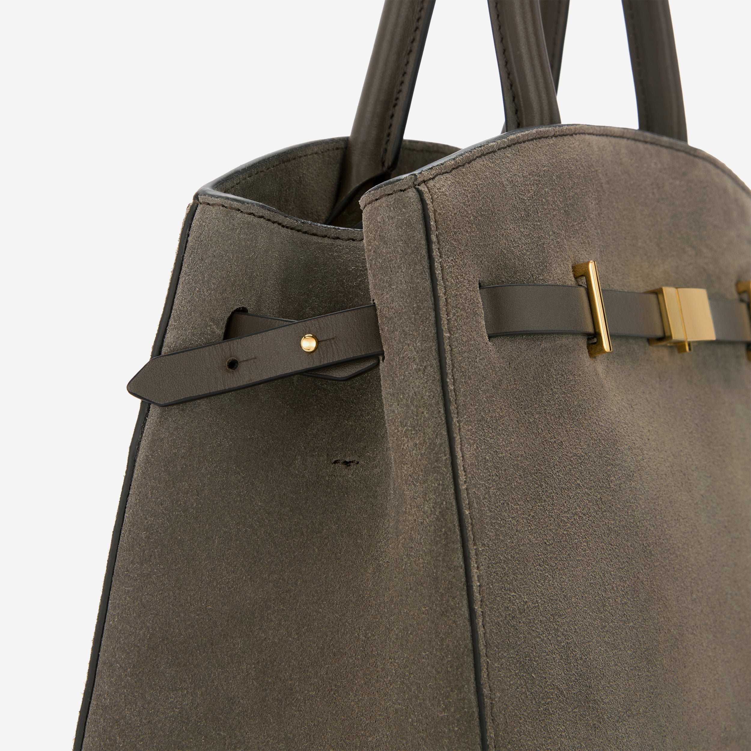 The Midi Hudson - deep olive suede & deep olive smooth
