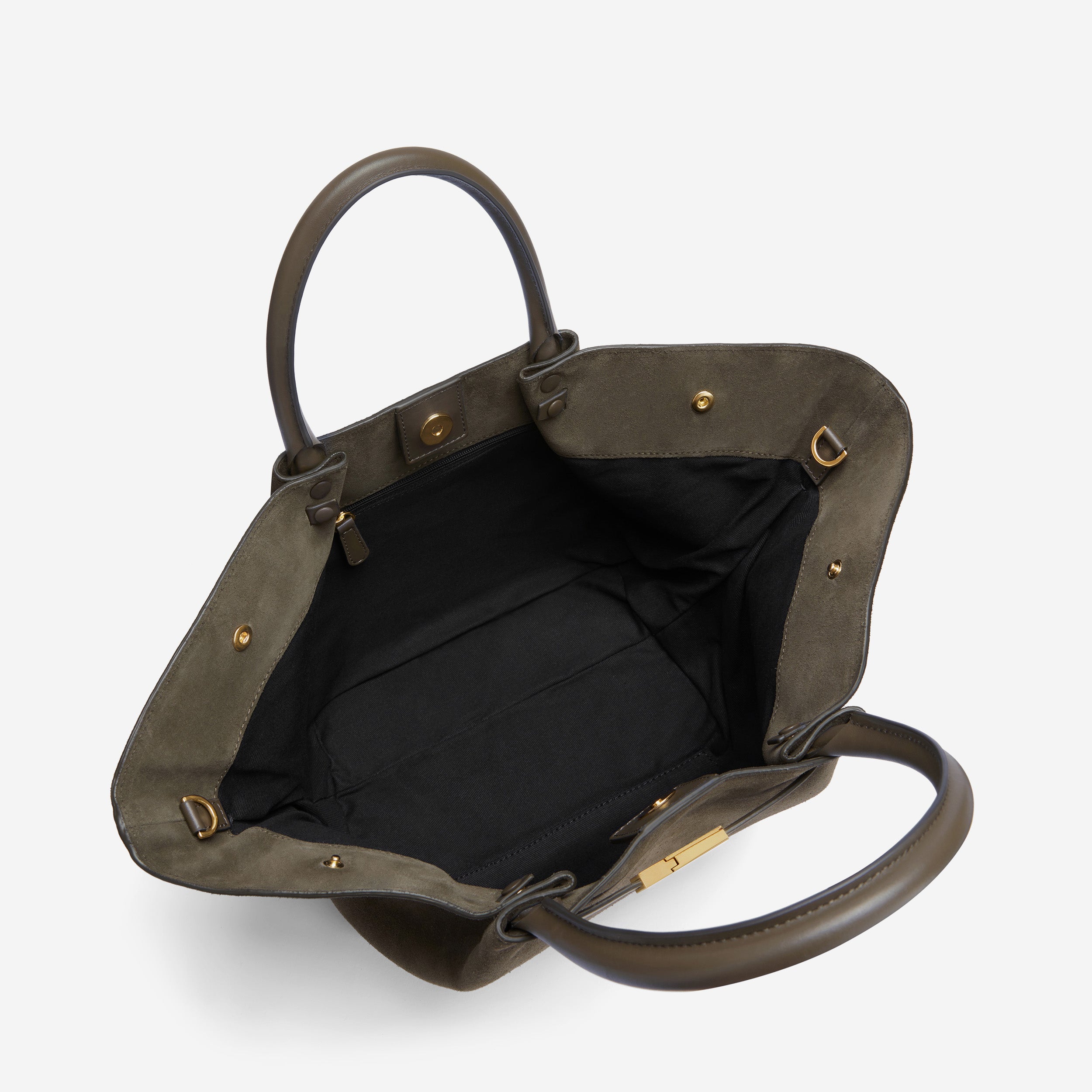 The Midi New York - deep olive suede & deep olive smooth