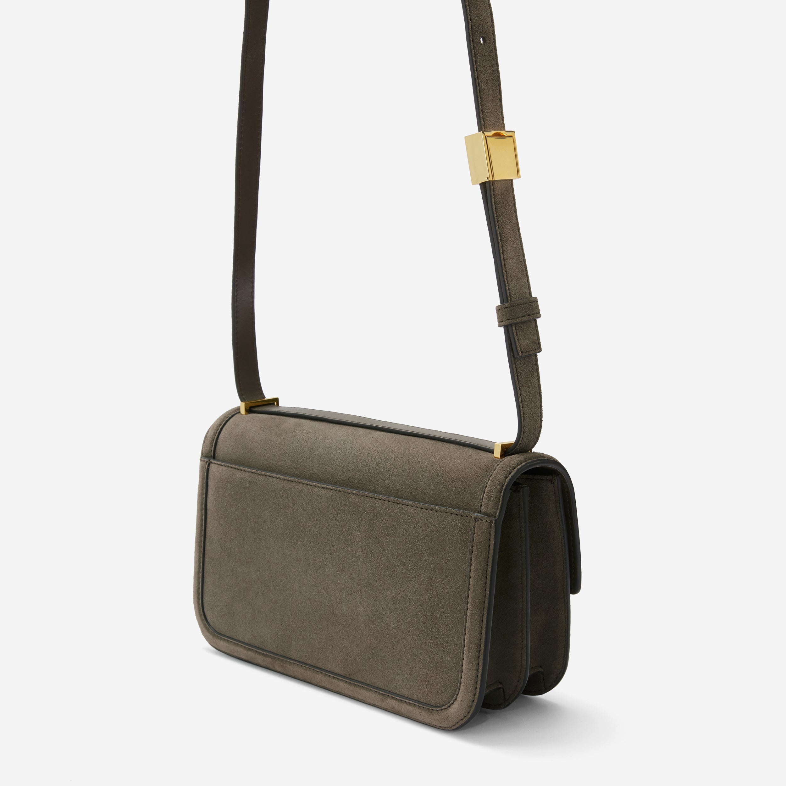 The Paris Crossbody - deep olive suede