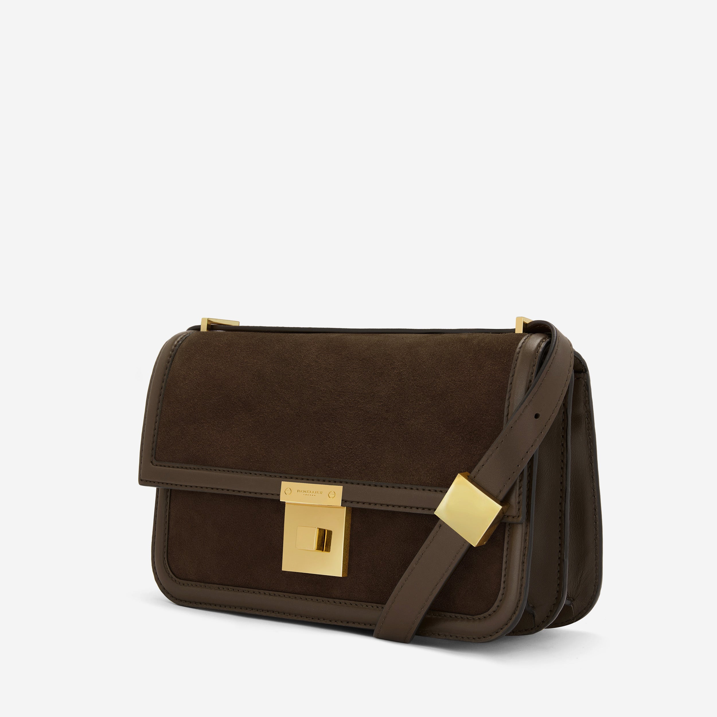 The Paris Crossbody - mocha suede & mocha smooth