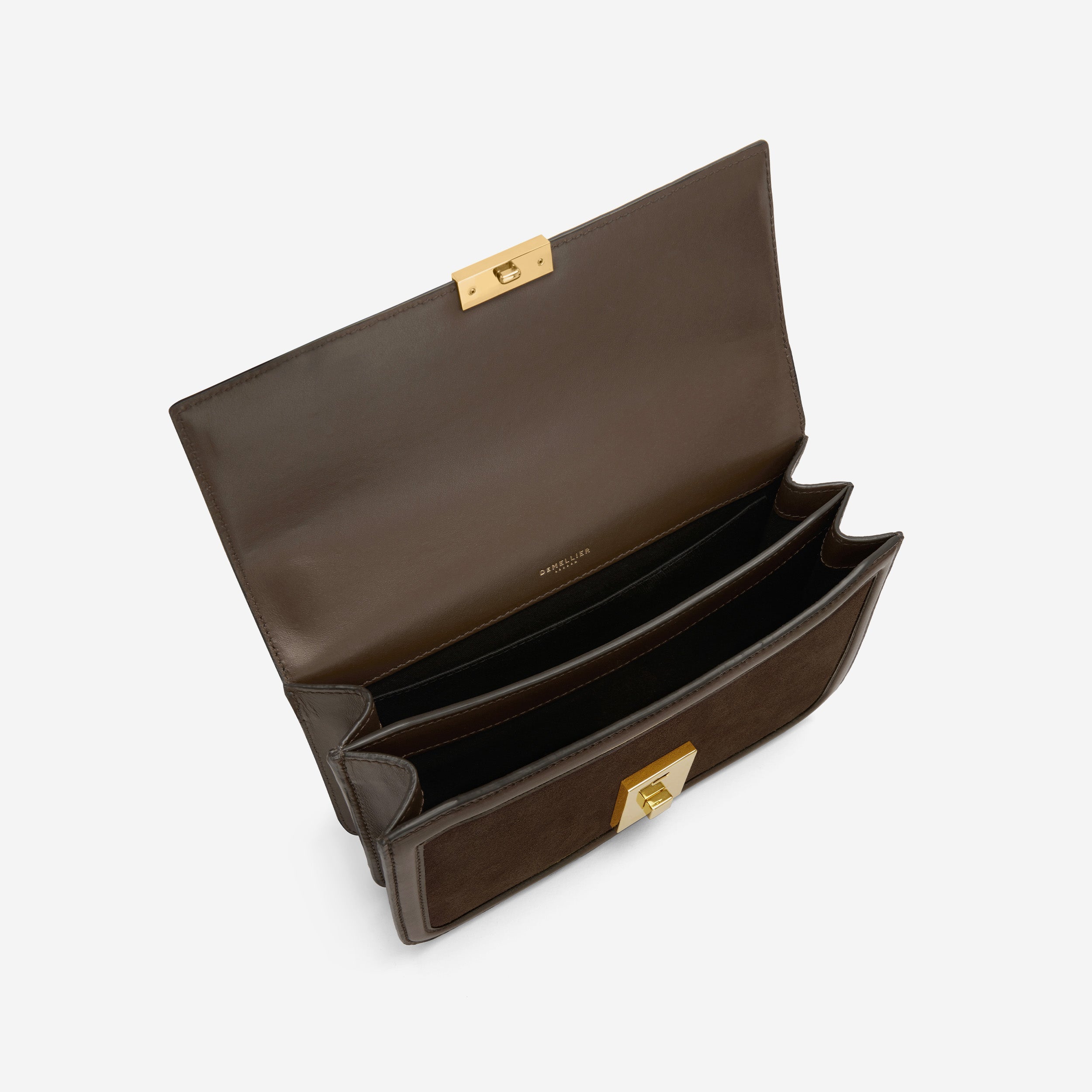 The Paris Crossbody - mocha suede & mocha smooth