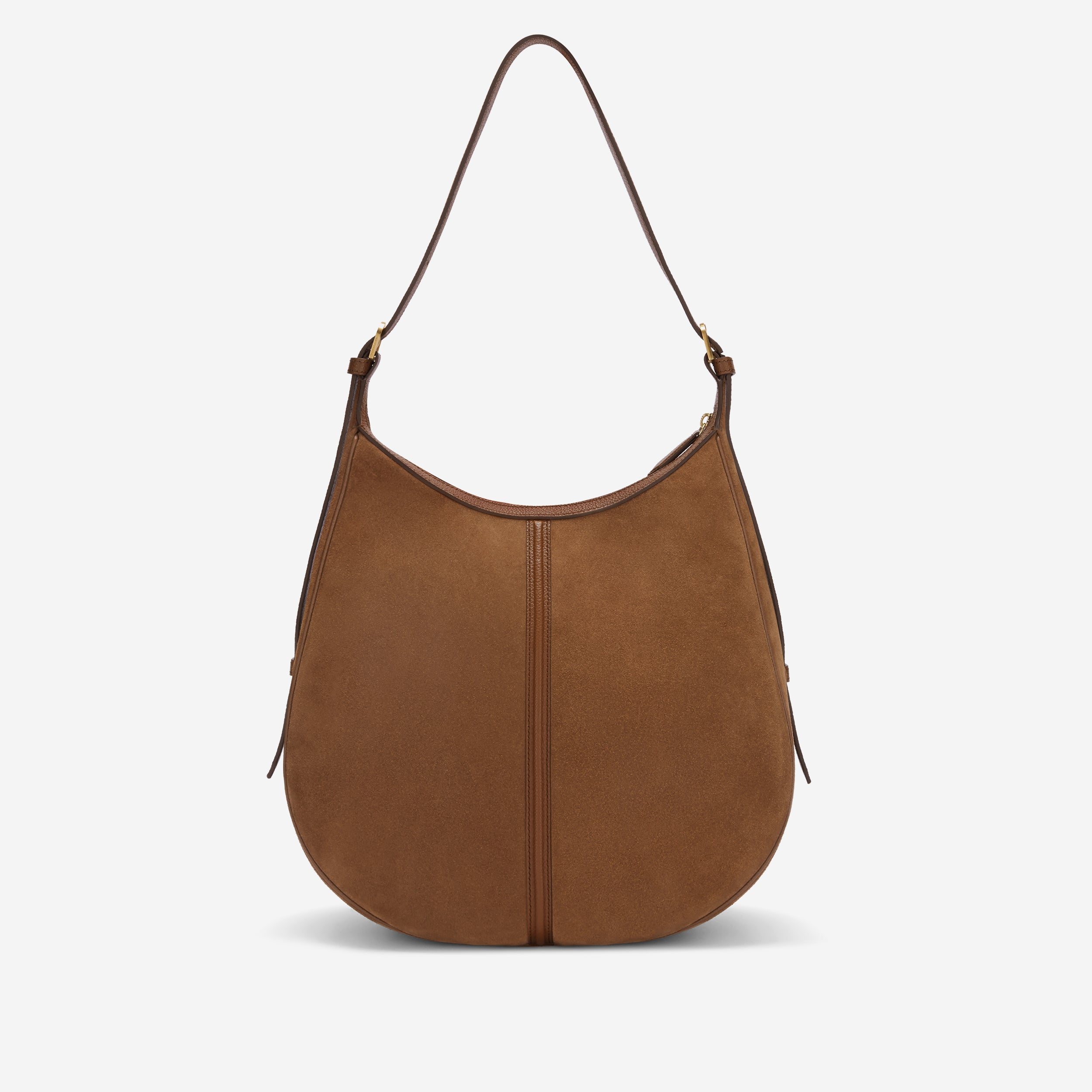 The Siena Hobo - deep tan suede & deep tan small grain