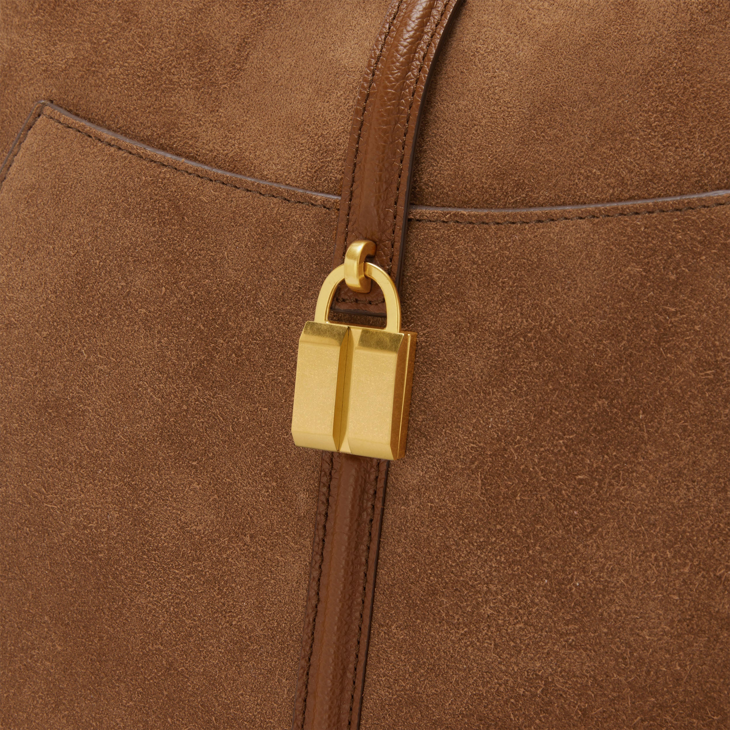 The Siena Hobo - deep tan suede & deep tan small grain