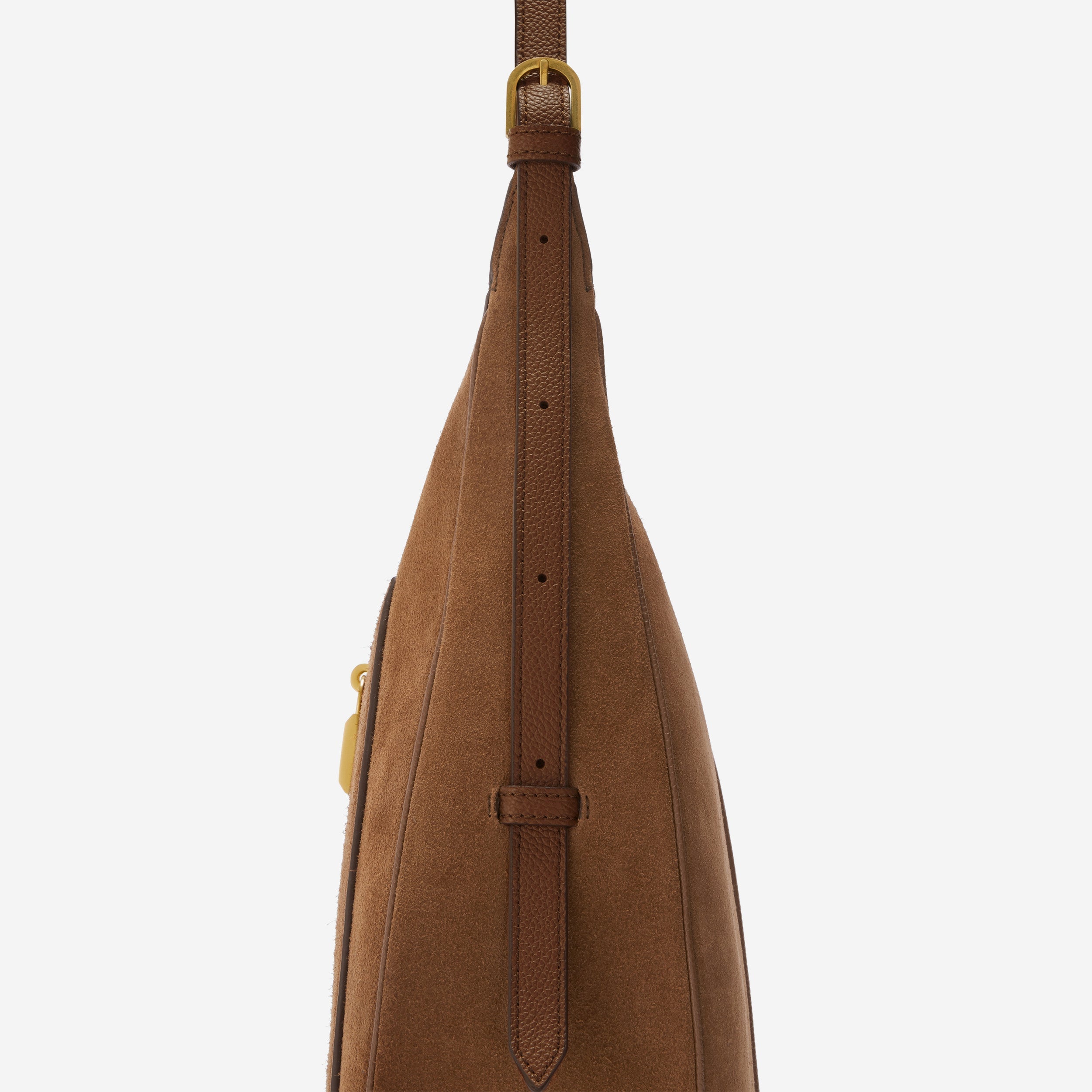 The Siena Hobo - deep tan suede & deep tan small grain