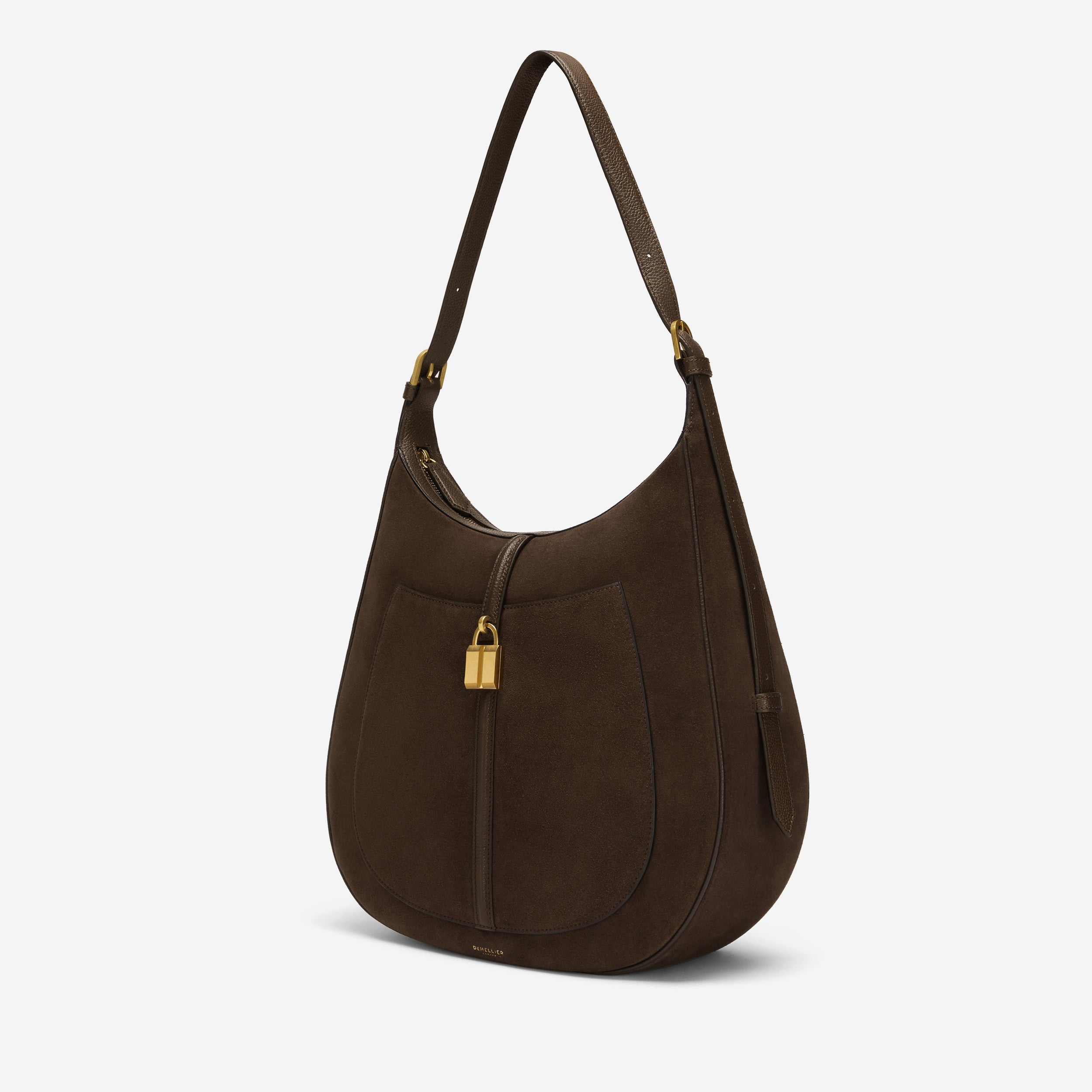 The Siena Hobo - mocha suede & mocha small grain