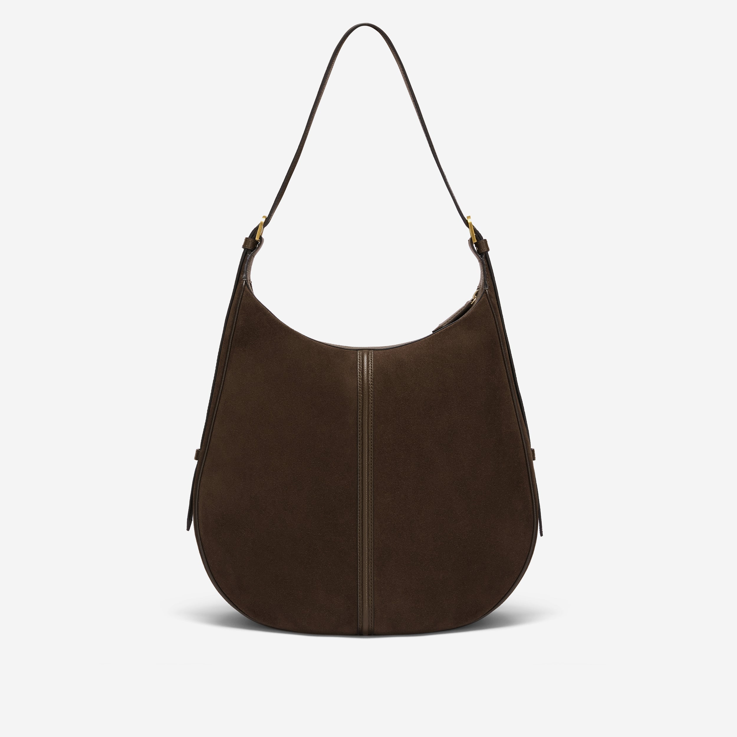 The Siena Hobo - mocha suede & mocha small grain