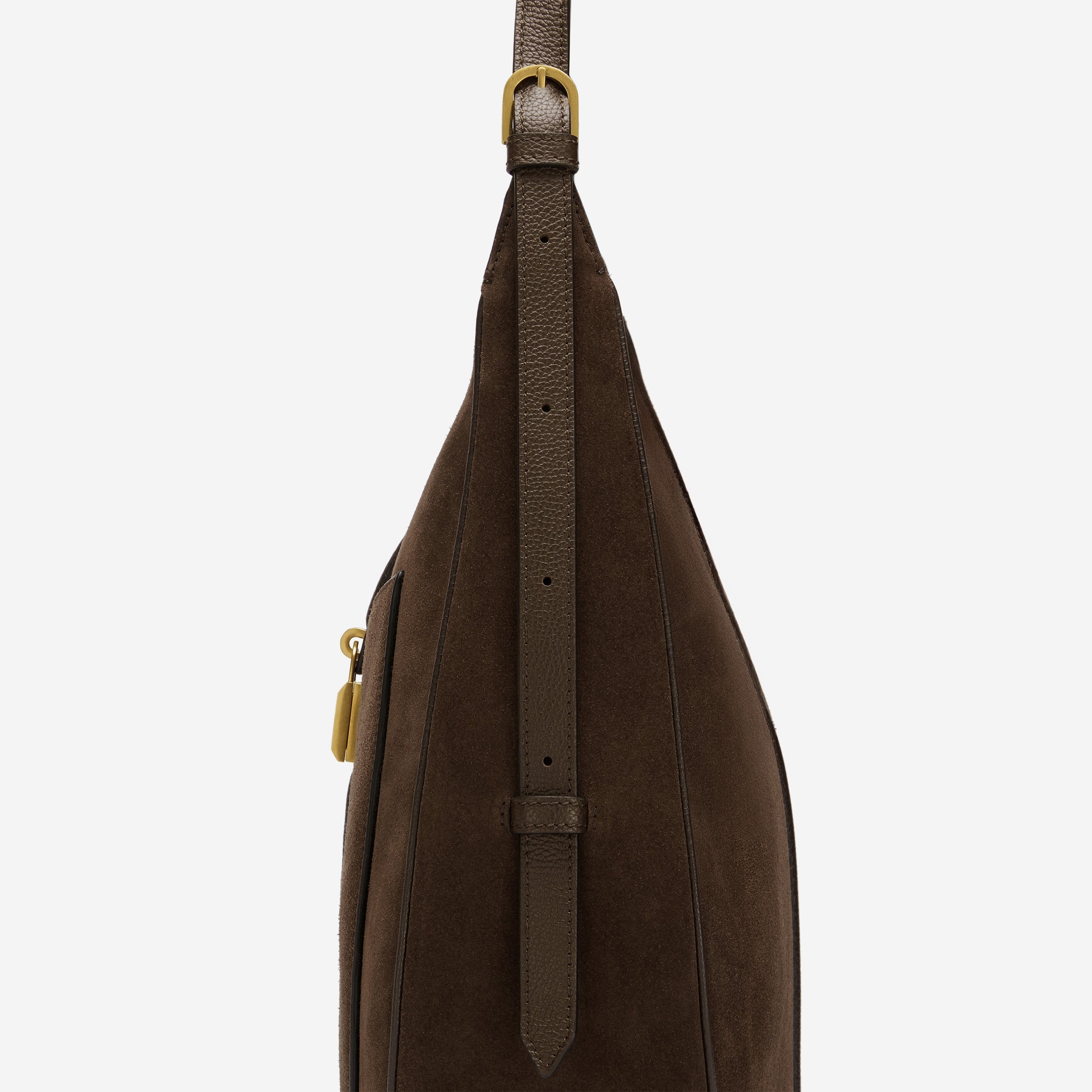 The Siena Hobo - mocha suede & mocha small grain
