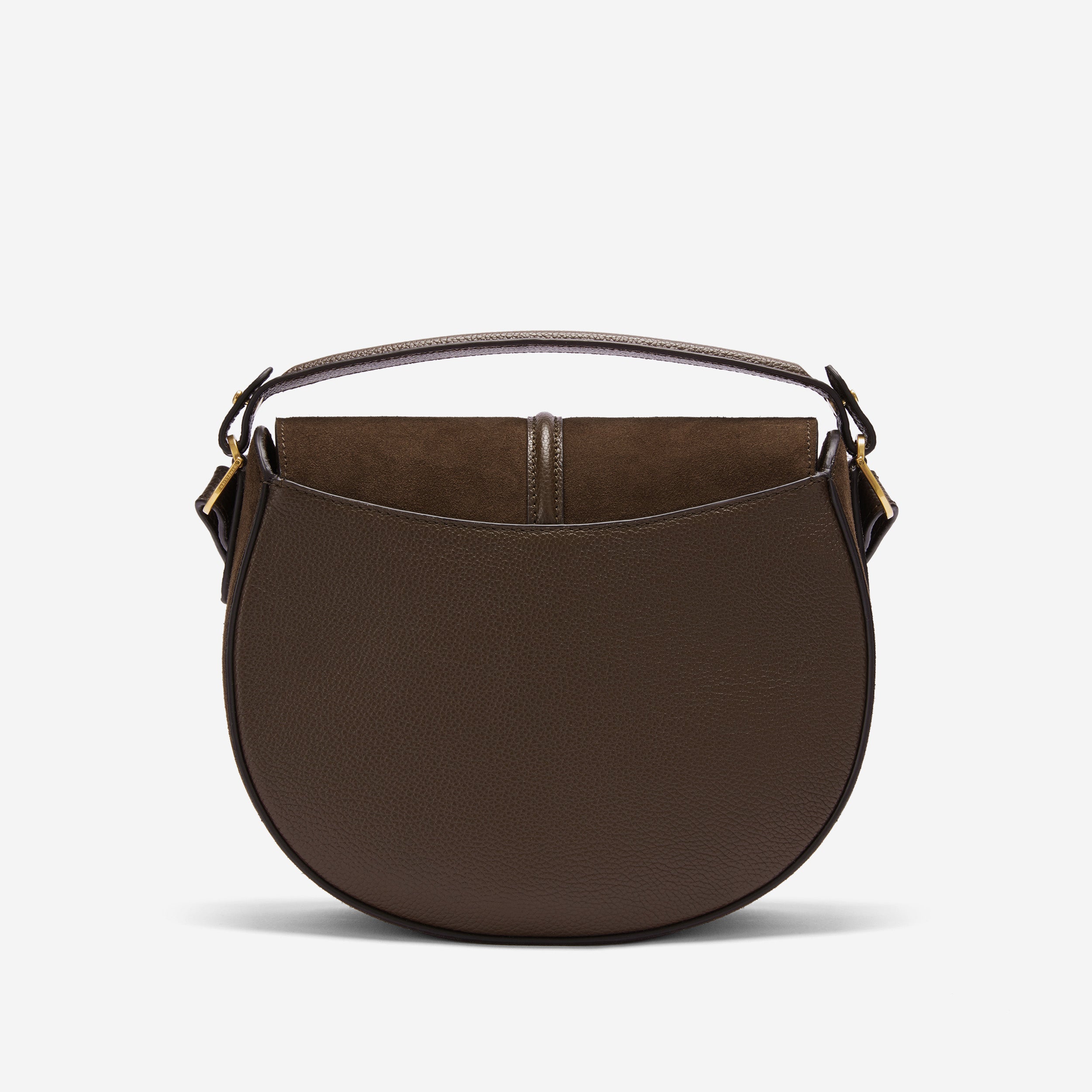 The Siena Saddle - mocha suede & mocha small grain
