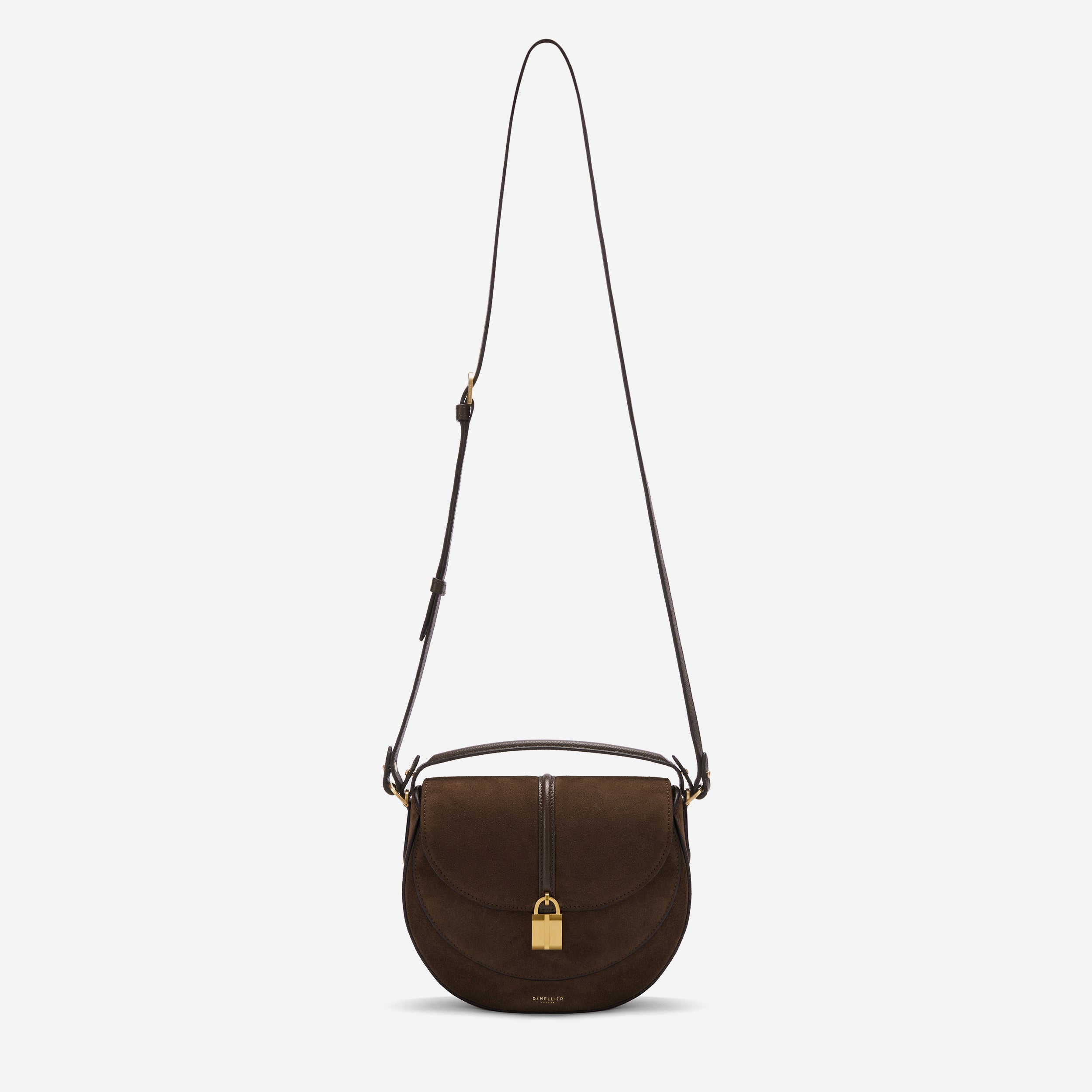 The Siena Saddle - mocha suede & mocha small grain