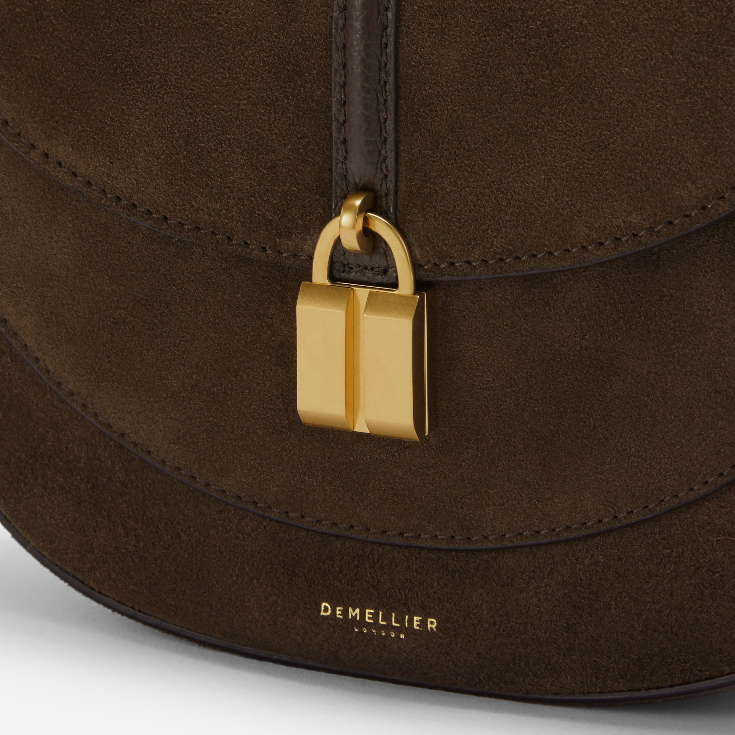The Siena Saddle - mocha suede & mocha small grain