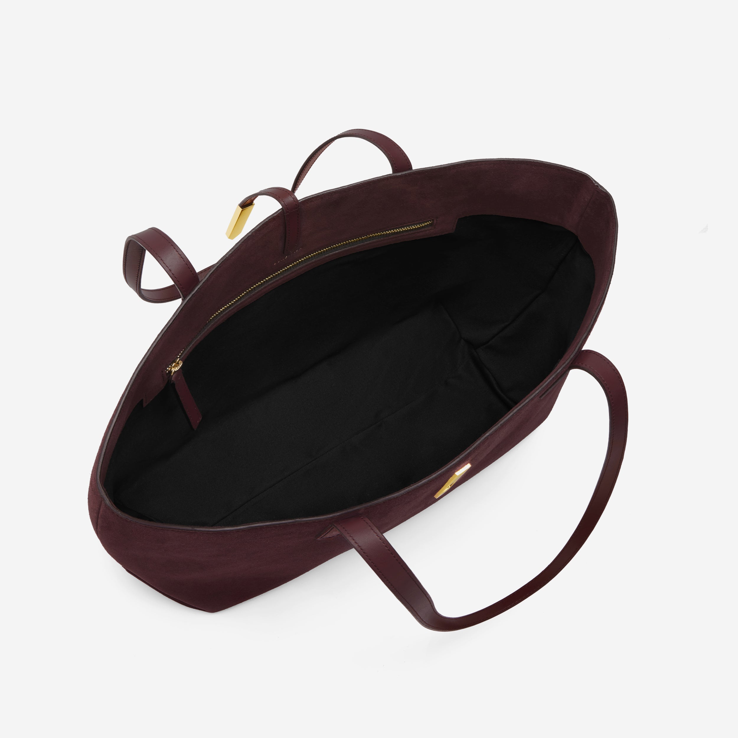 The Tokyo Tote - burgundy suede & burgundy smooth