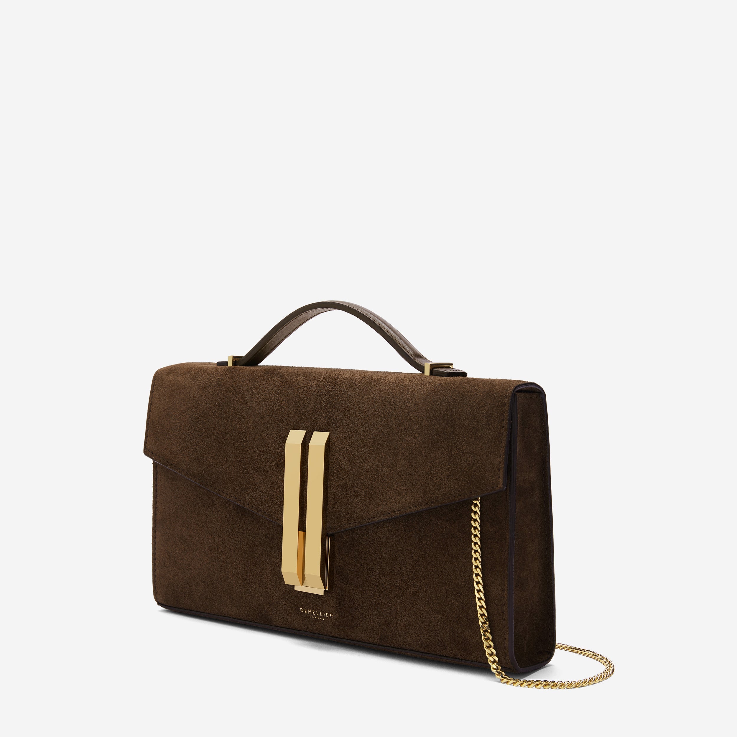 The Vancouver Clutch - mocha suede & mocha smooth