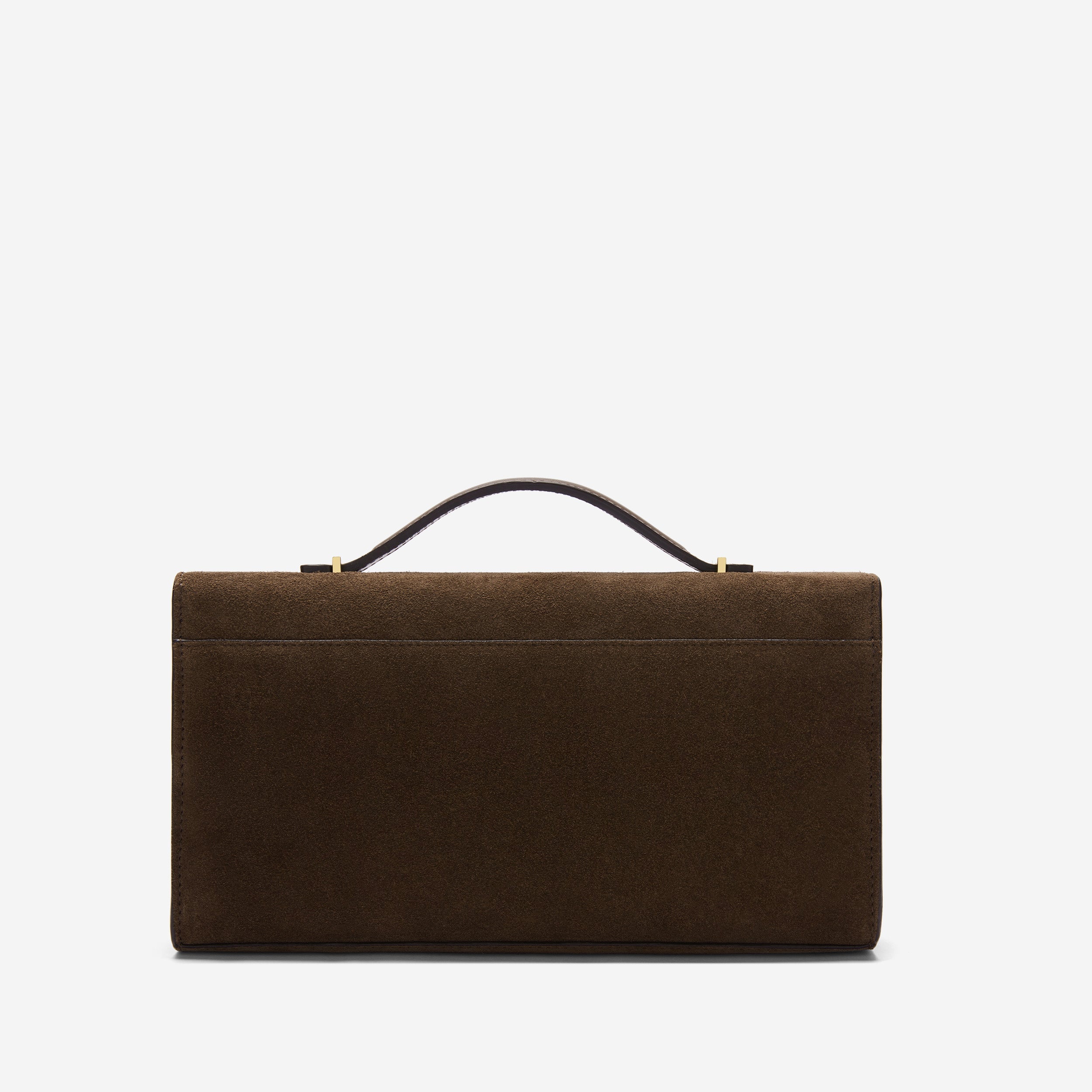 The Vancouver Clutch - mocha suede & mocha smooth