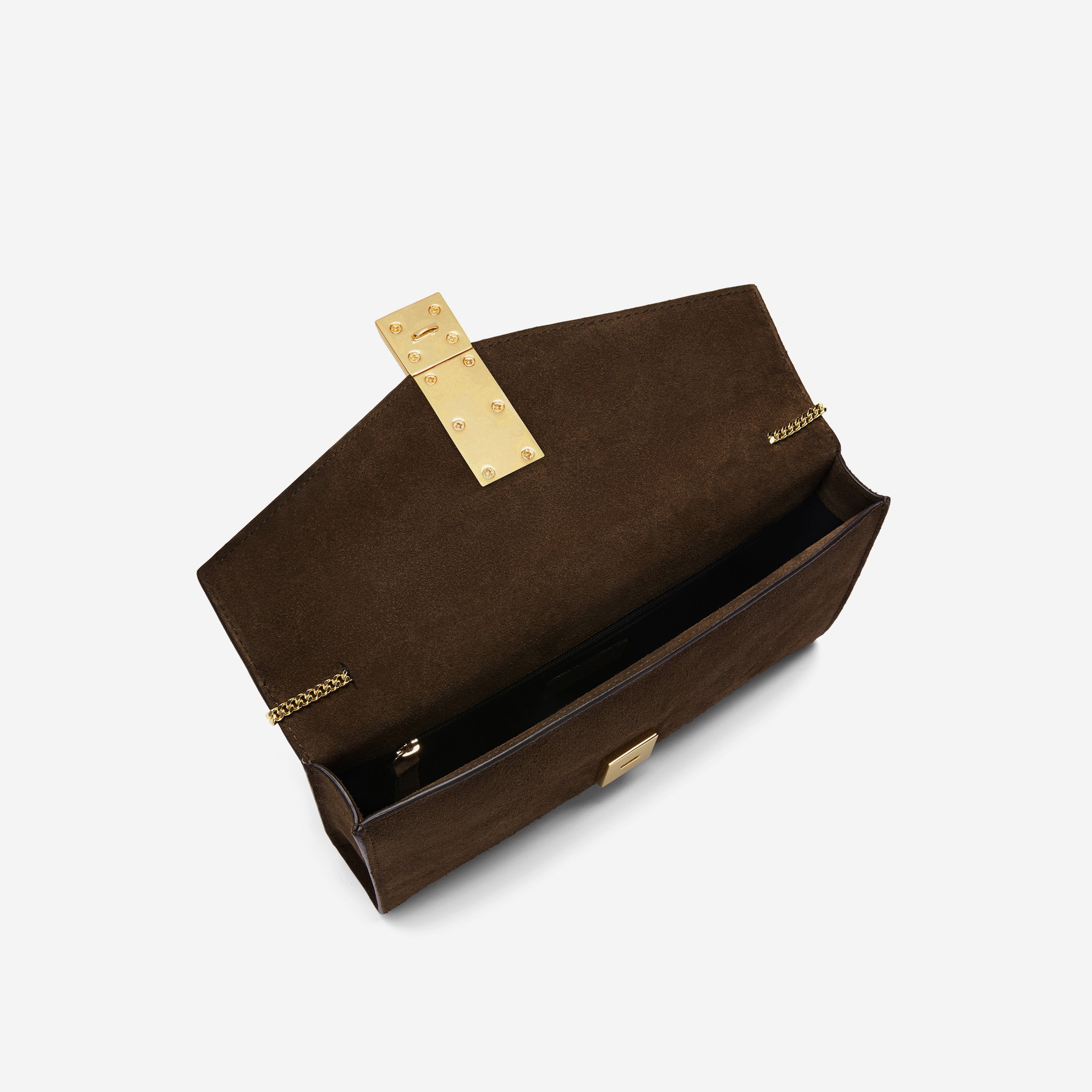 The Vancouver Clutch - mocha suede & mocha smooth