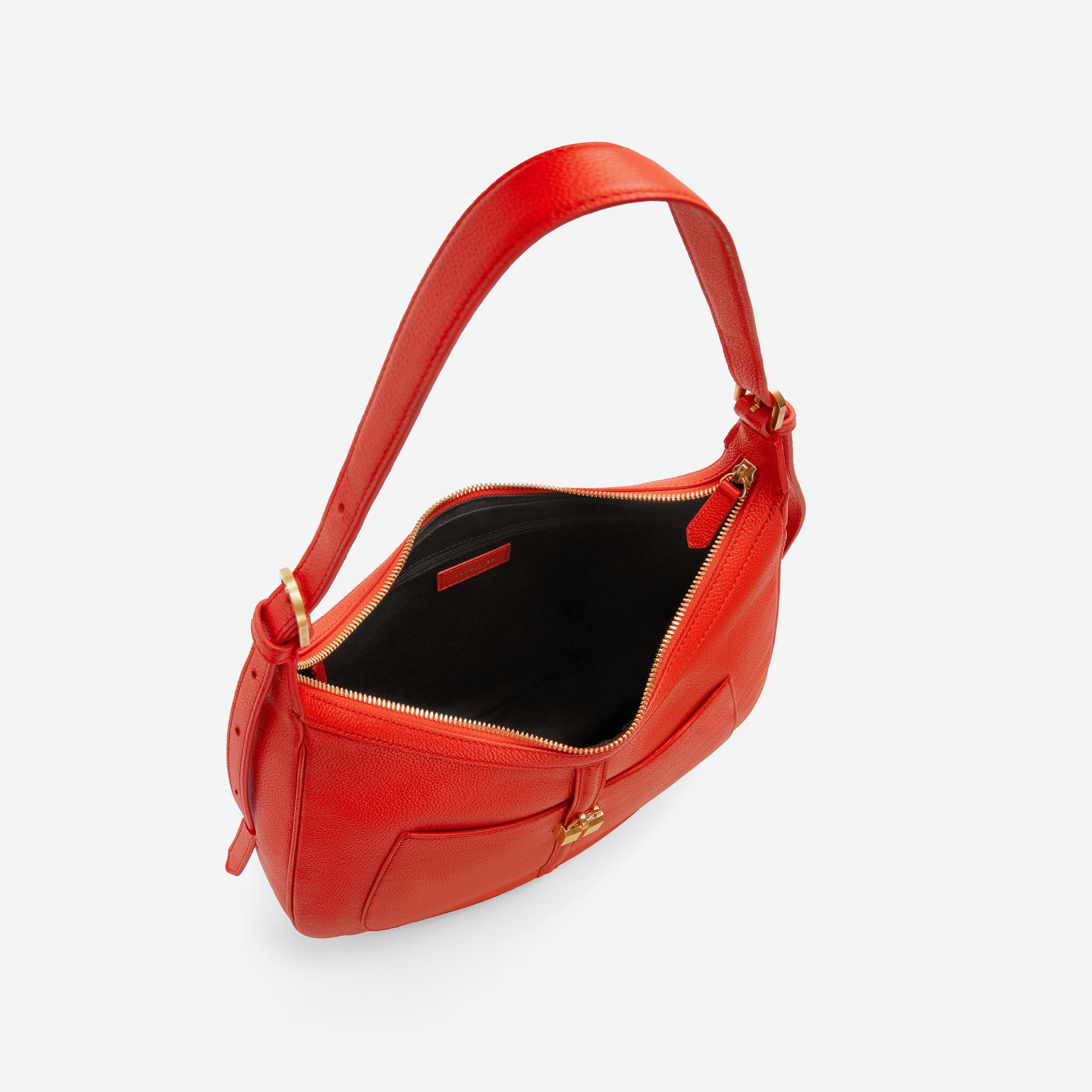 The Siena Hobo - poppy red small grain