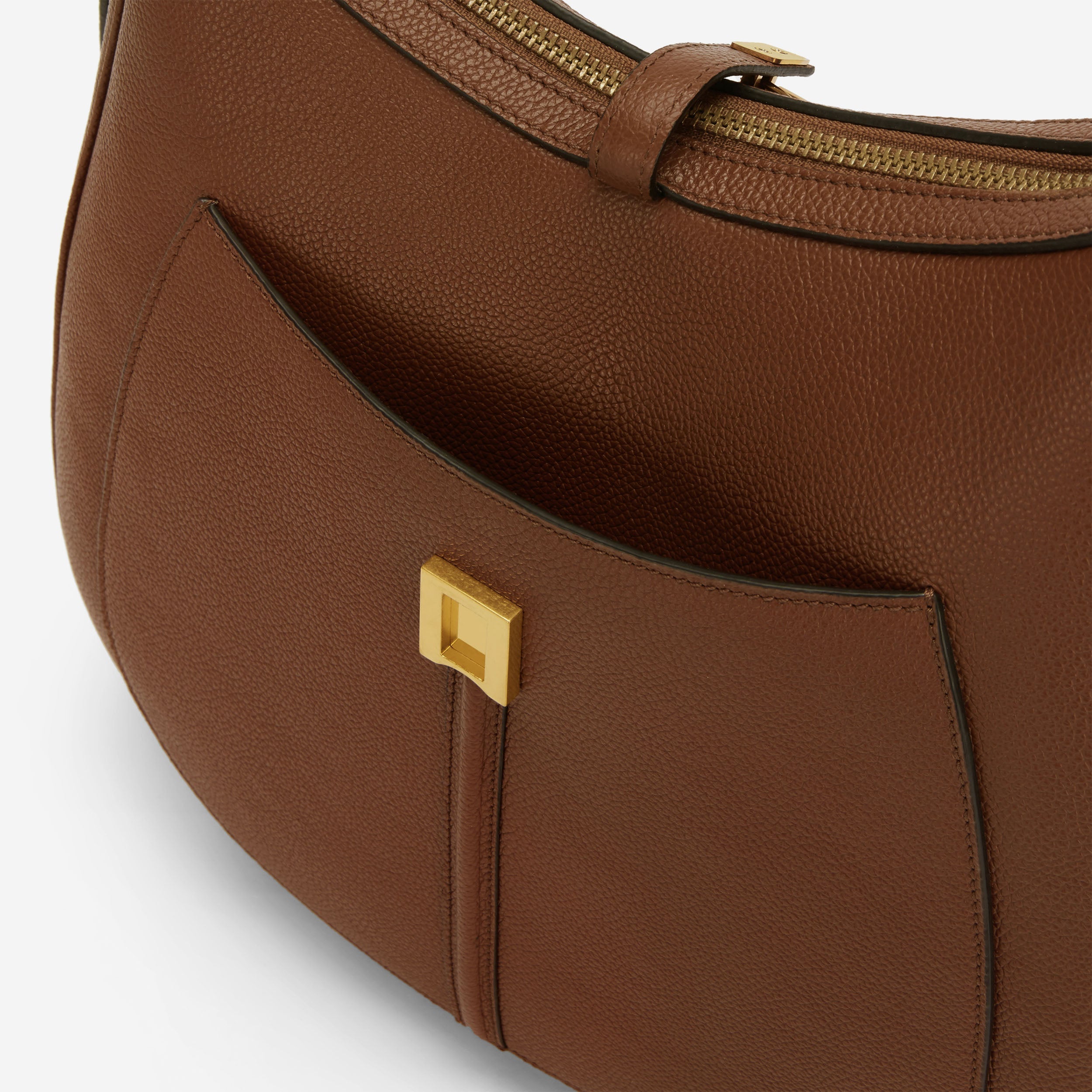 The Siena Hobo - tan small grain