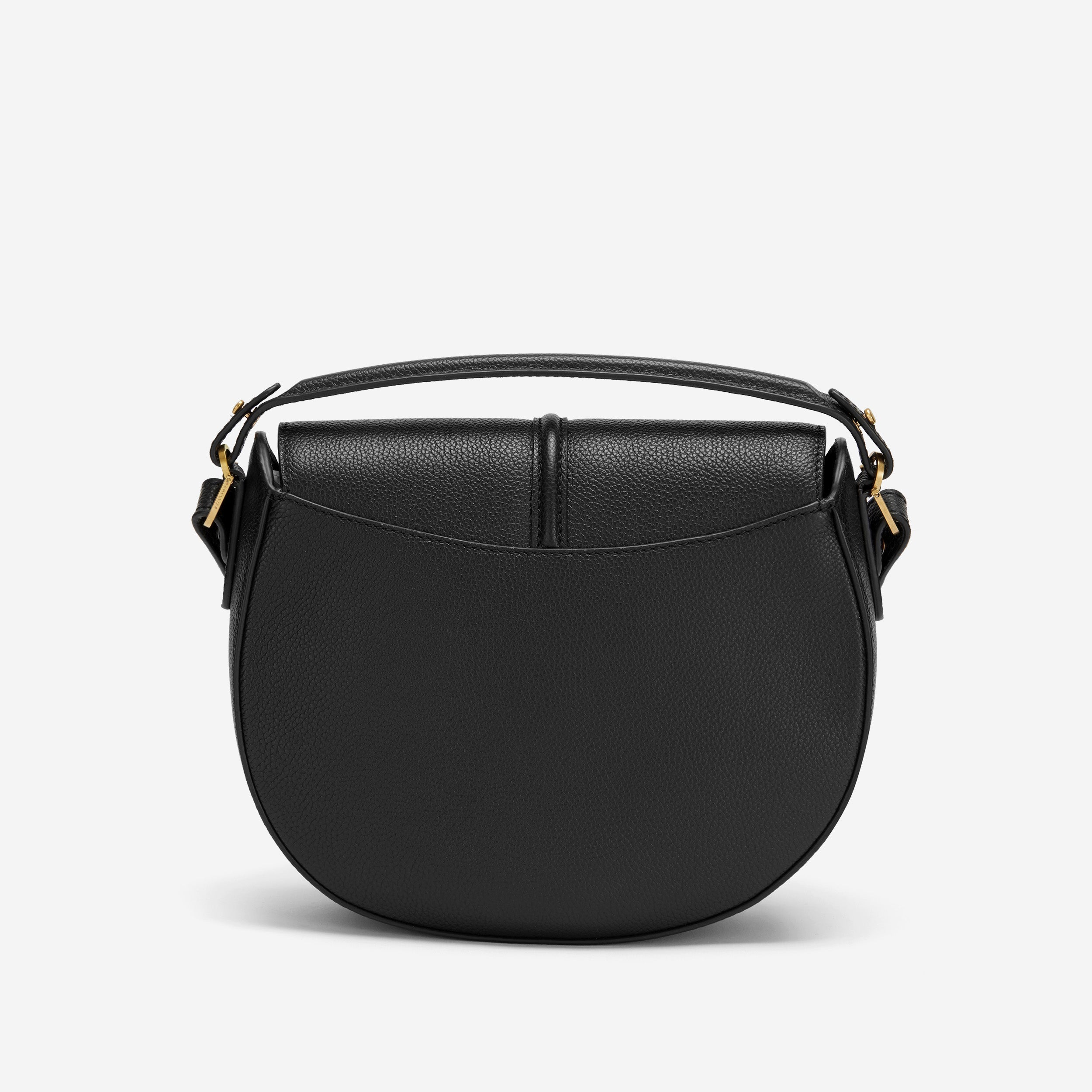 The Siena Saddle - salt & pepper canvas black small grain