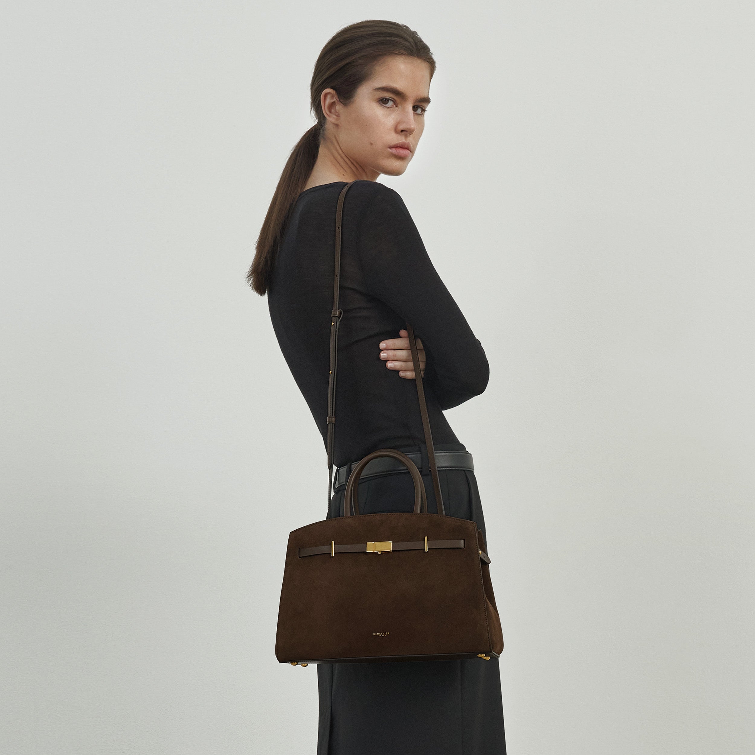 The Midi Hudson - mocha suede & mocha smooth