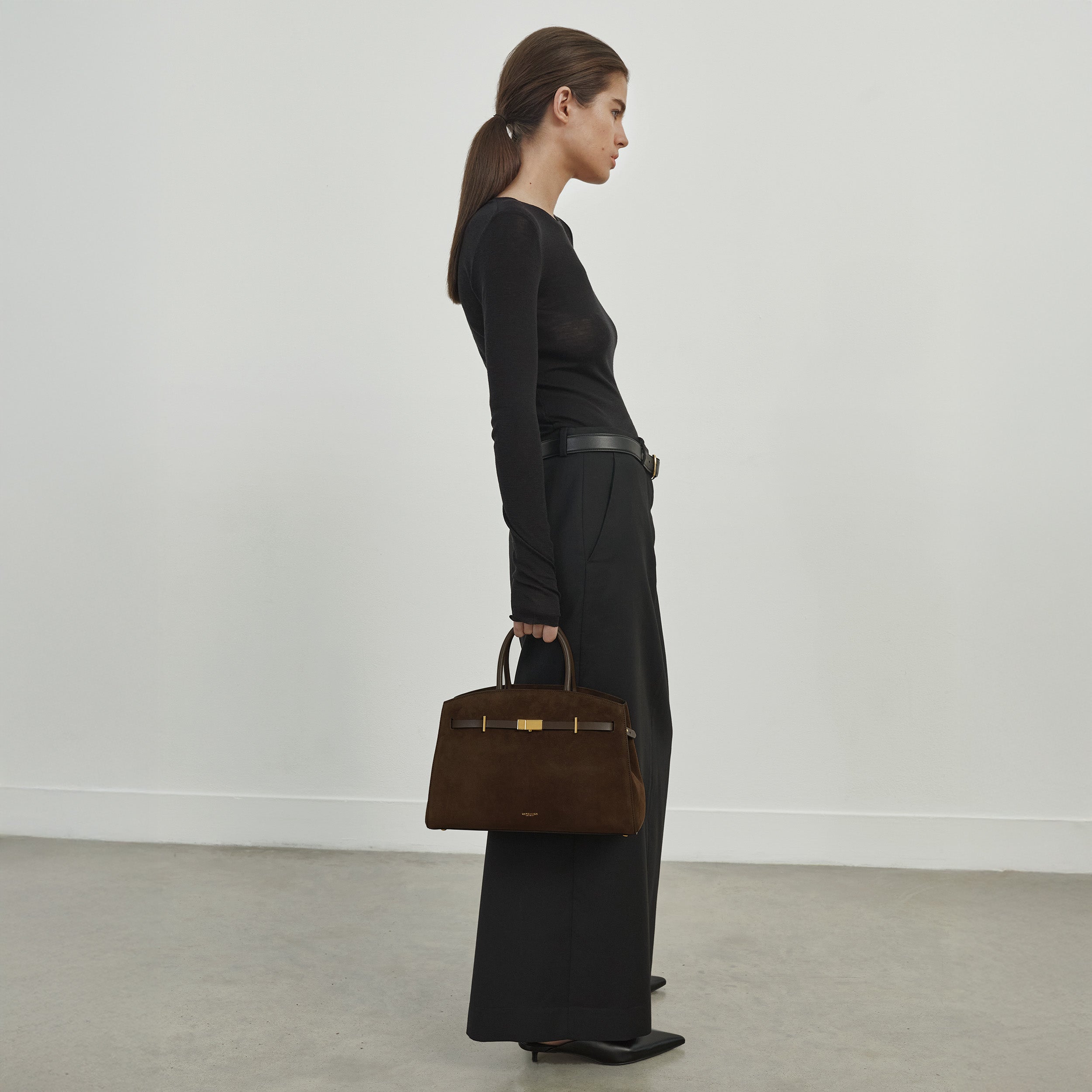 The Midi Hudson - mocha suede & mocha smooth