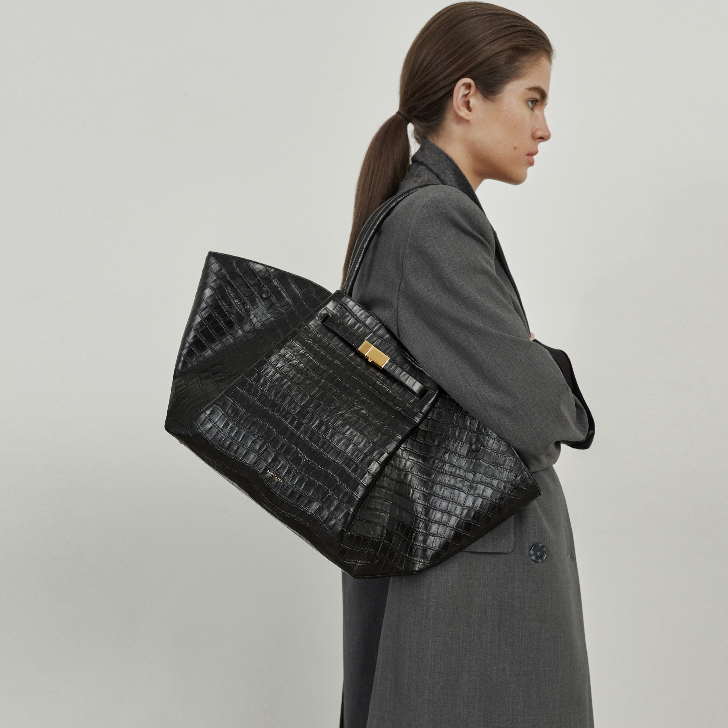 The New York - black croc-effect