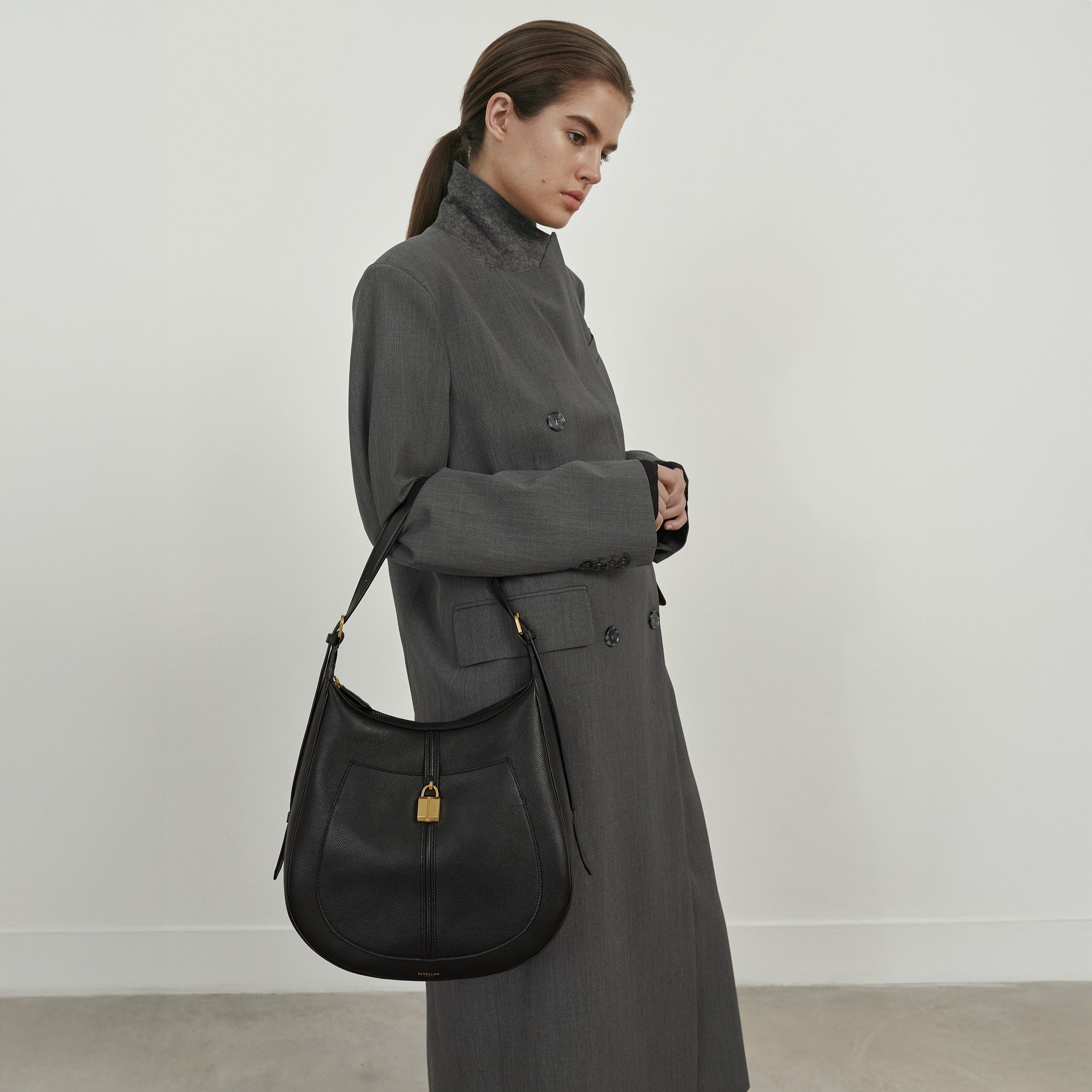 The Siena Hobo - mocha suede & mocha small grain