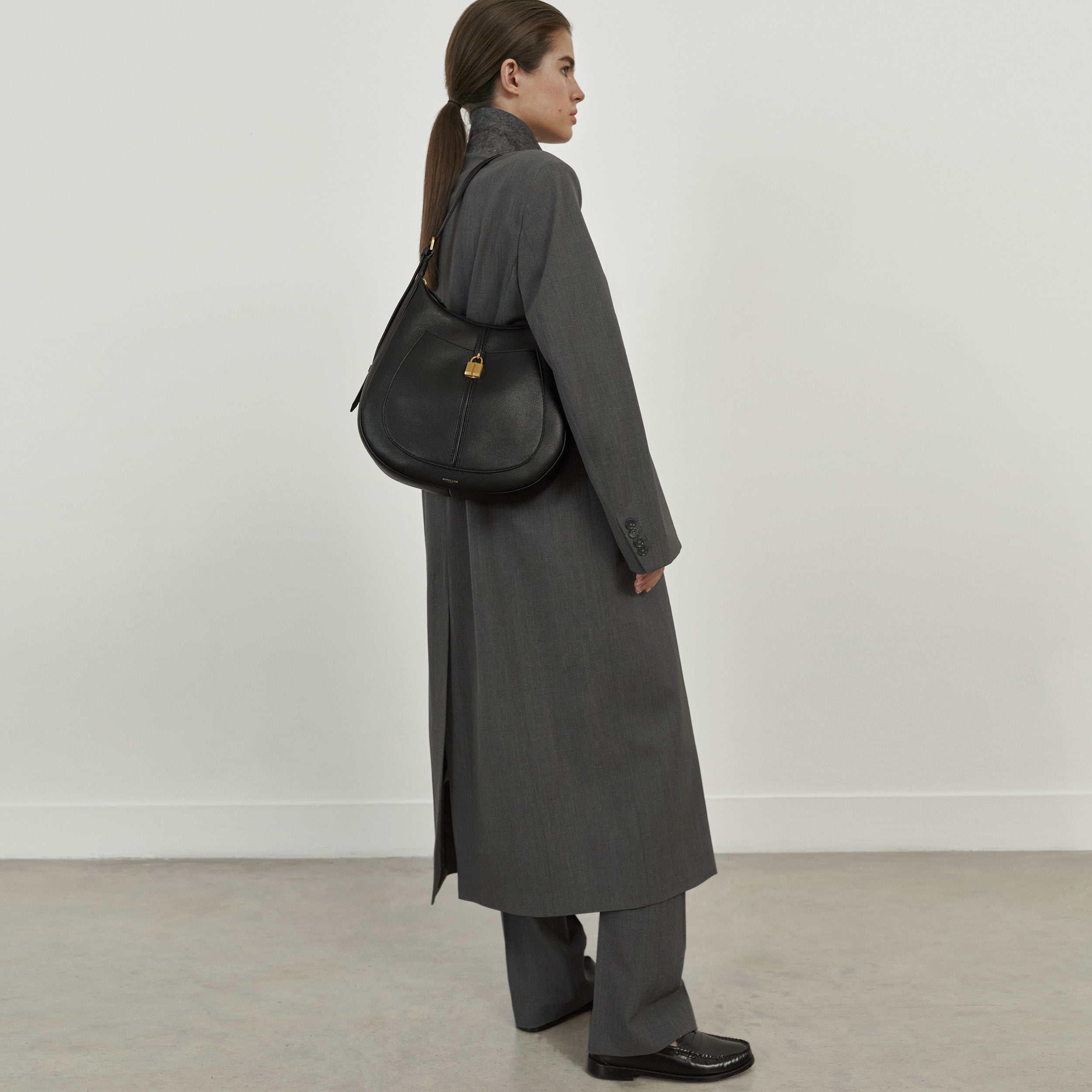 The Siena Hobo - mocha suede & mocha small grain