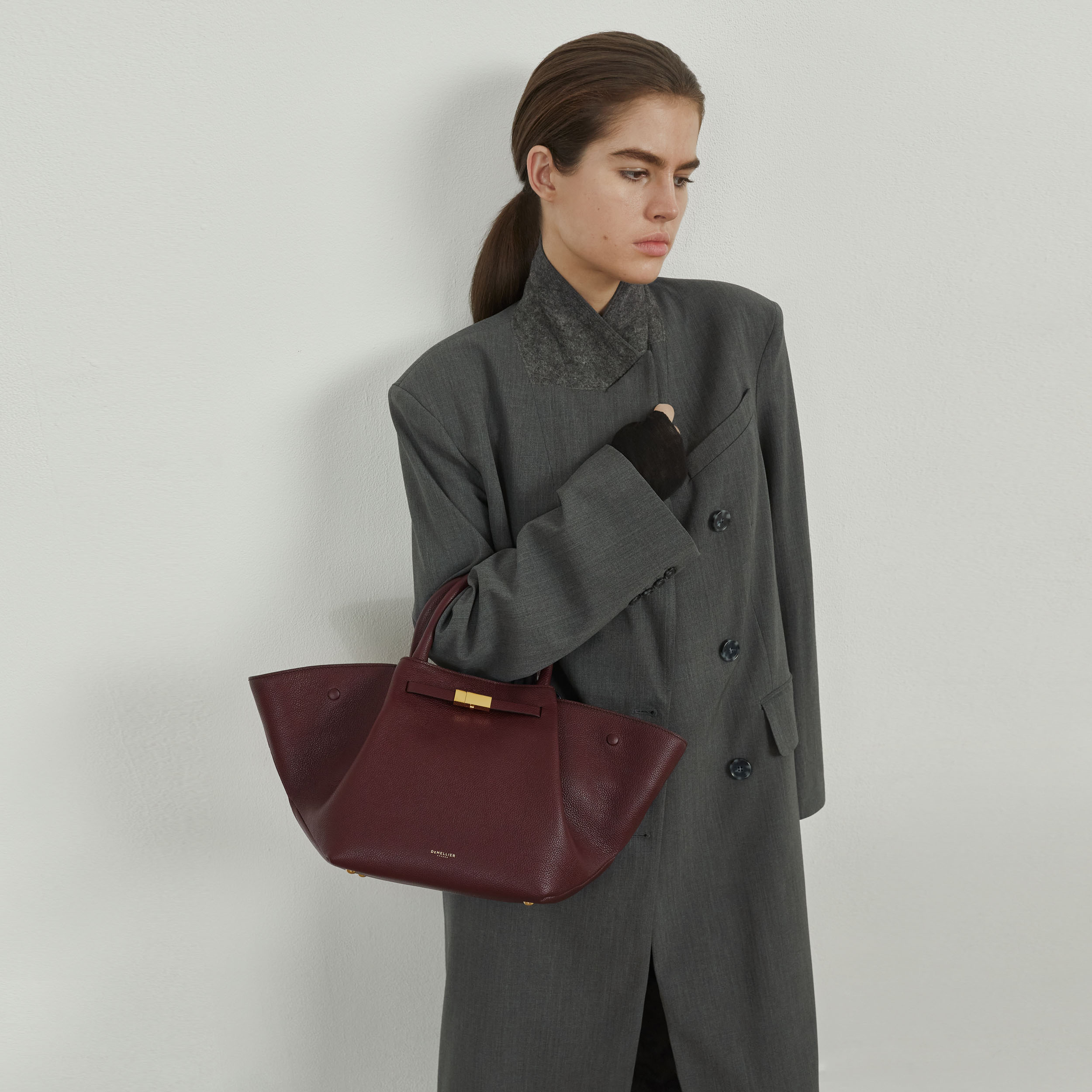 The Midi New York - burgundy small grain