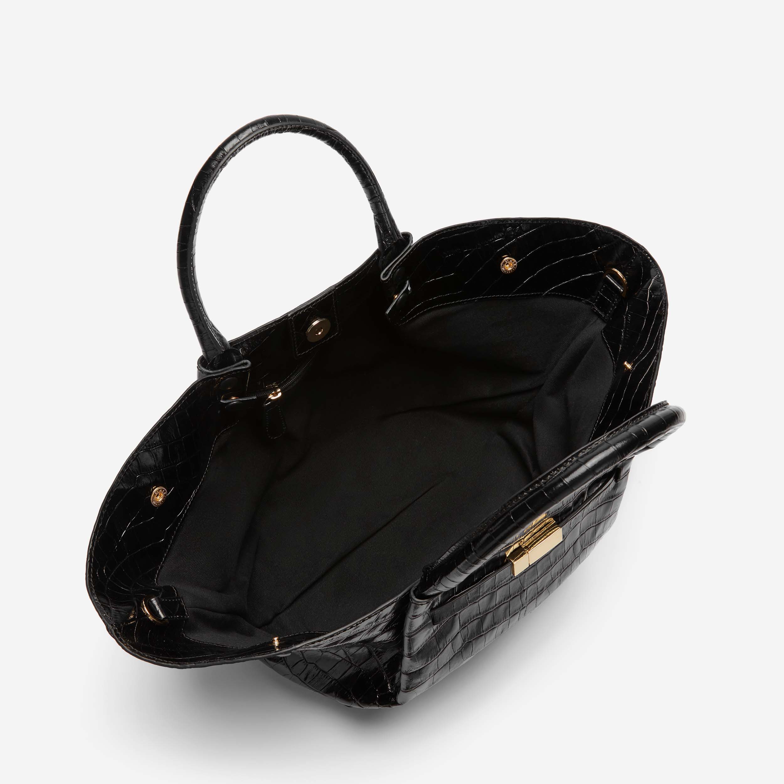 The Midi New York - black croc-effect