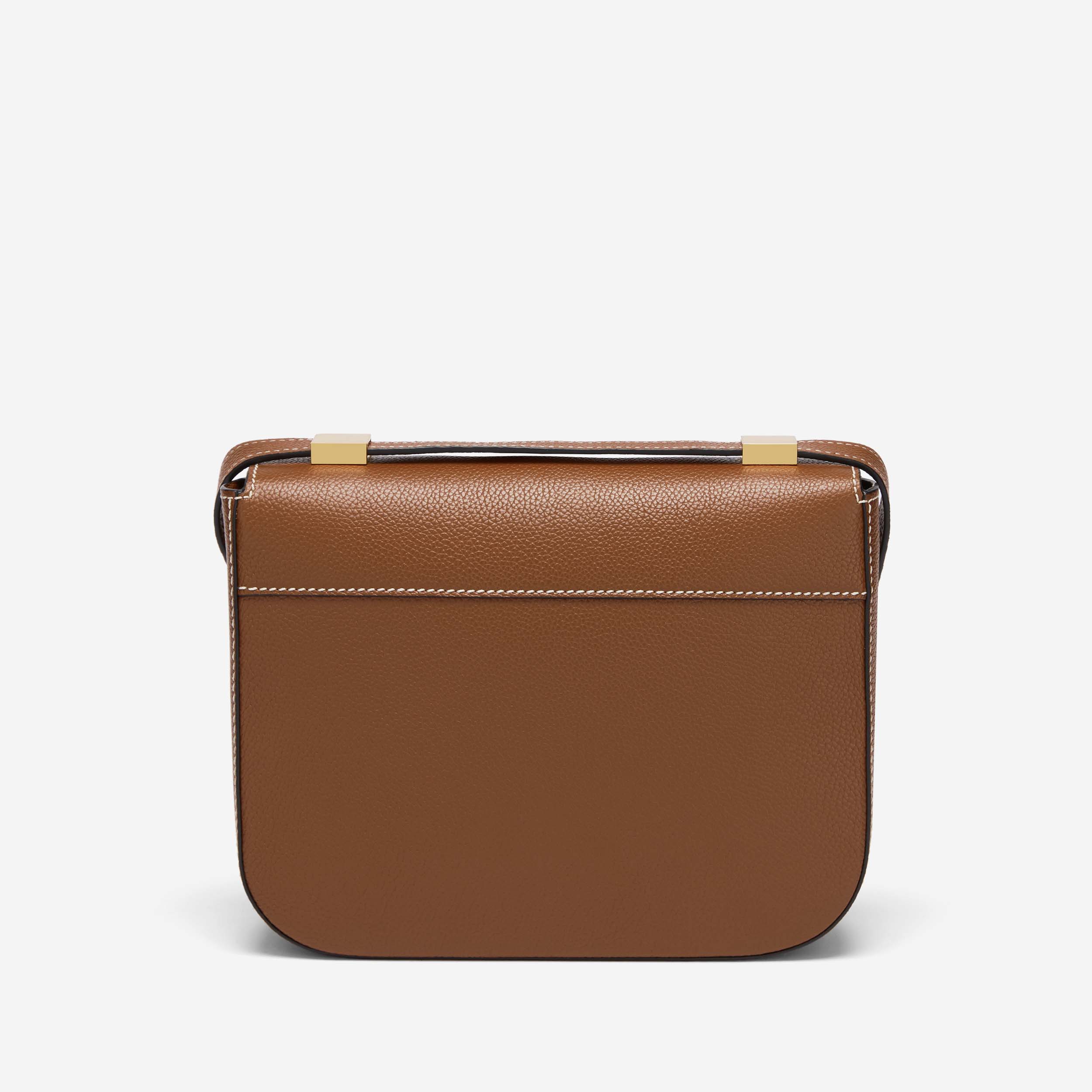 The Vancouver - tan small grain ecru stitching
