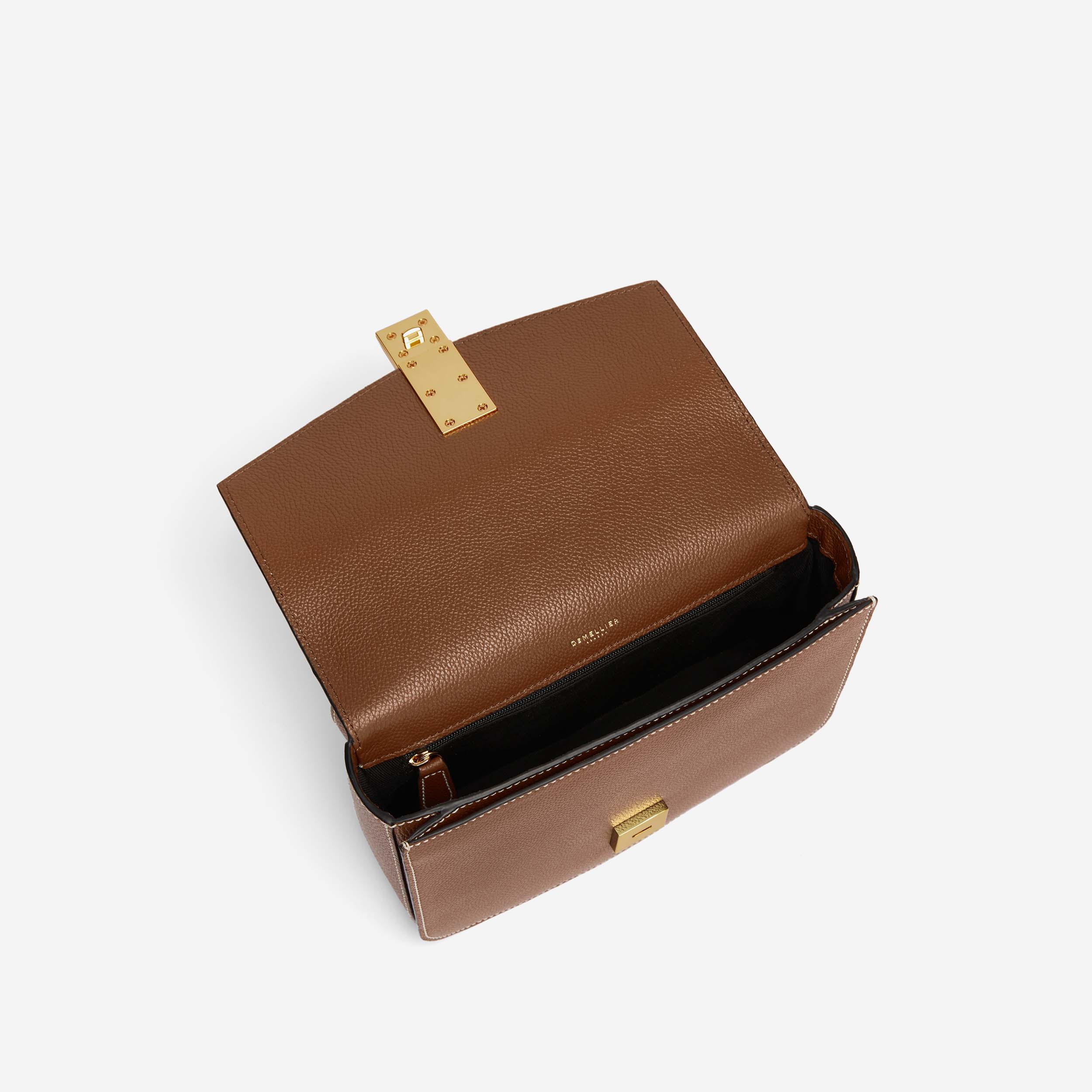 The Vancouver - tan small grain ecru stitching