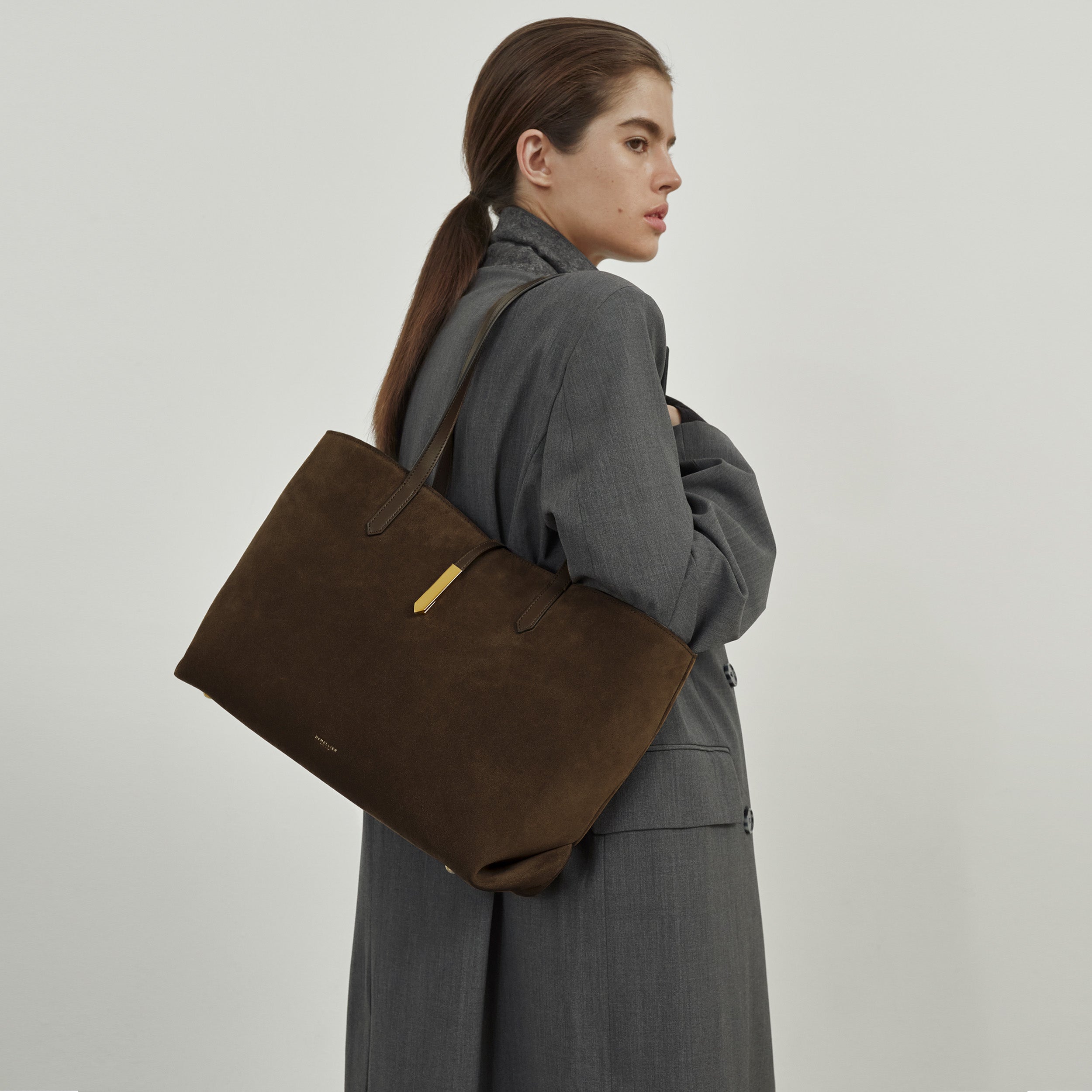 The Tokyo Tote - burgundy suede & burgundy smooth