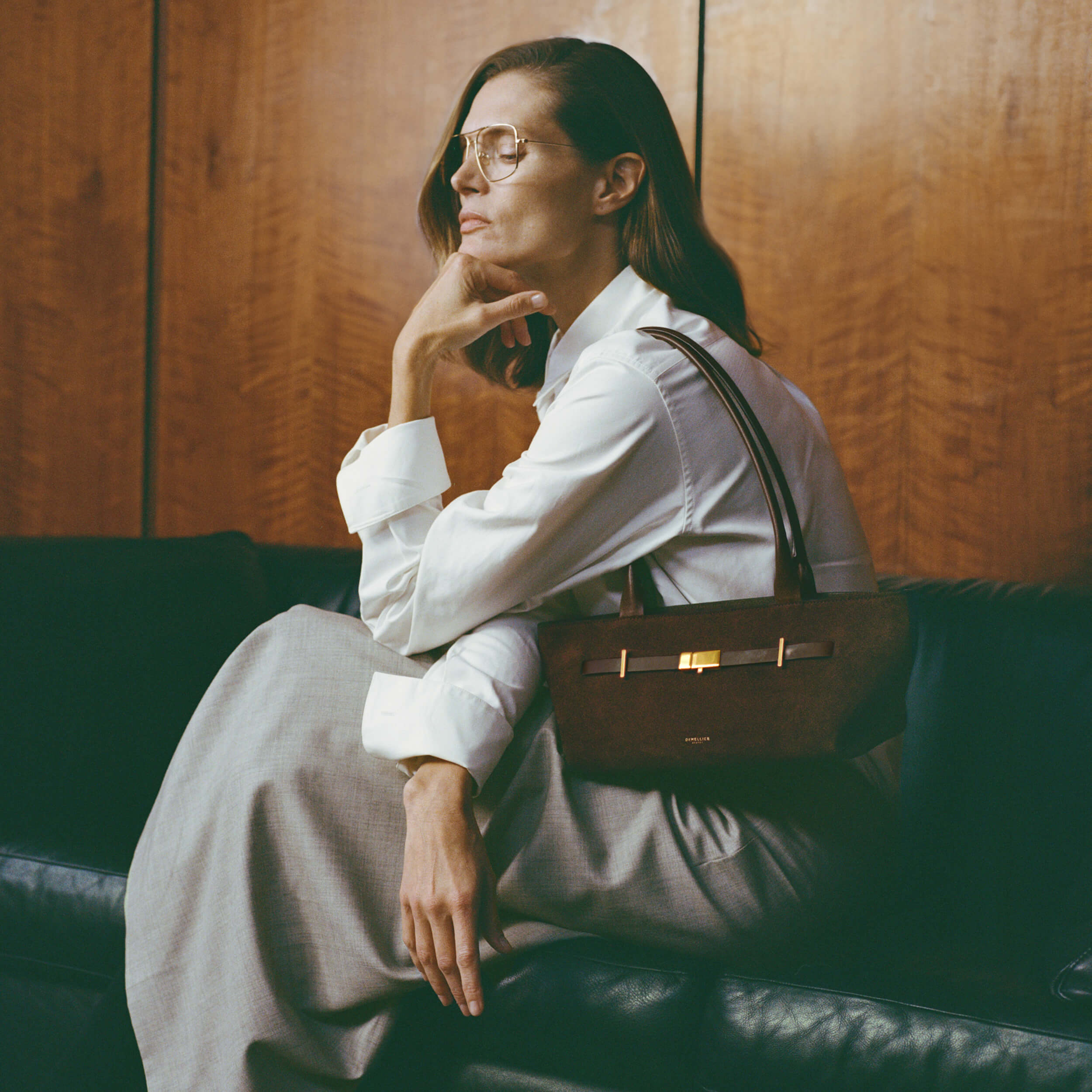 The New York Shoulder - mocha suede & mocha smooth