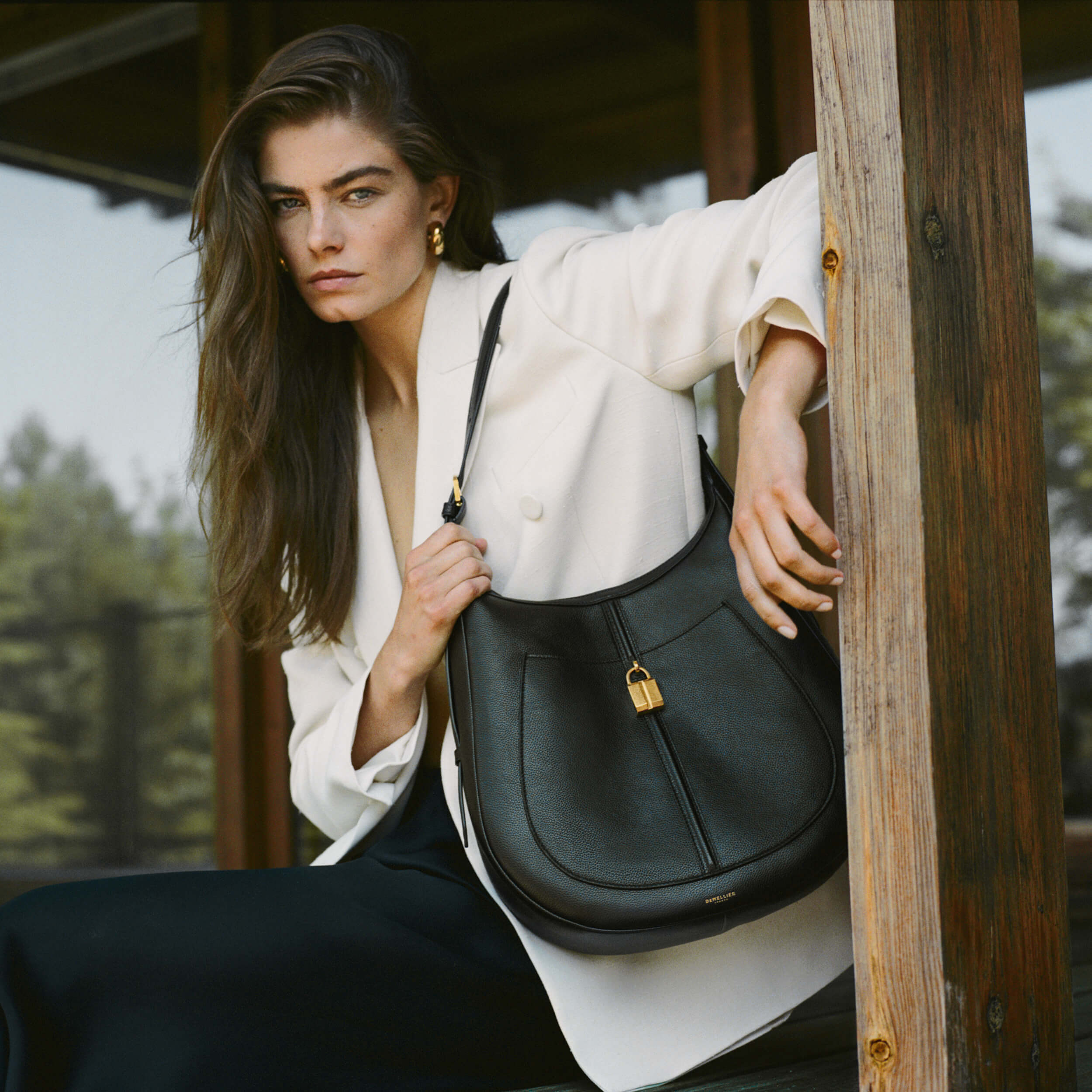 The Siena Hobo - black small grain