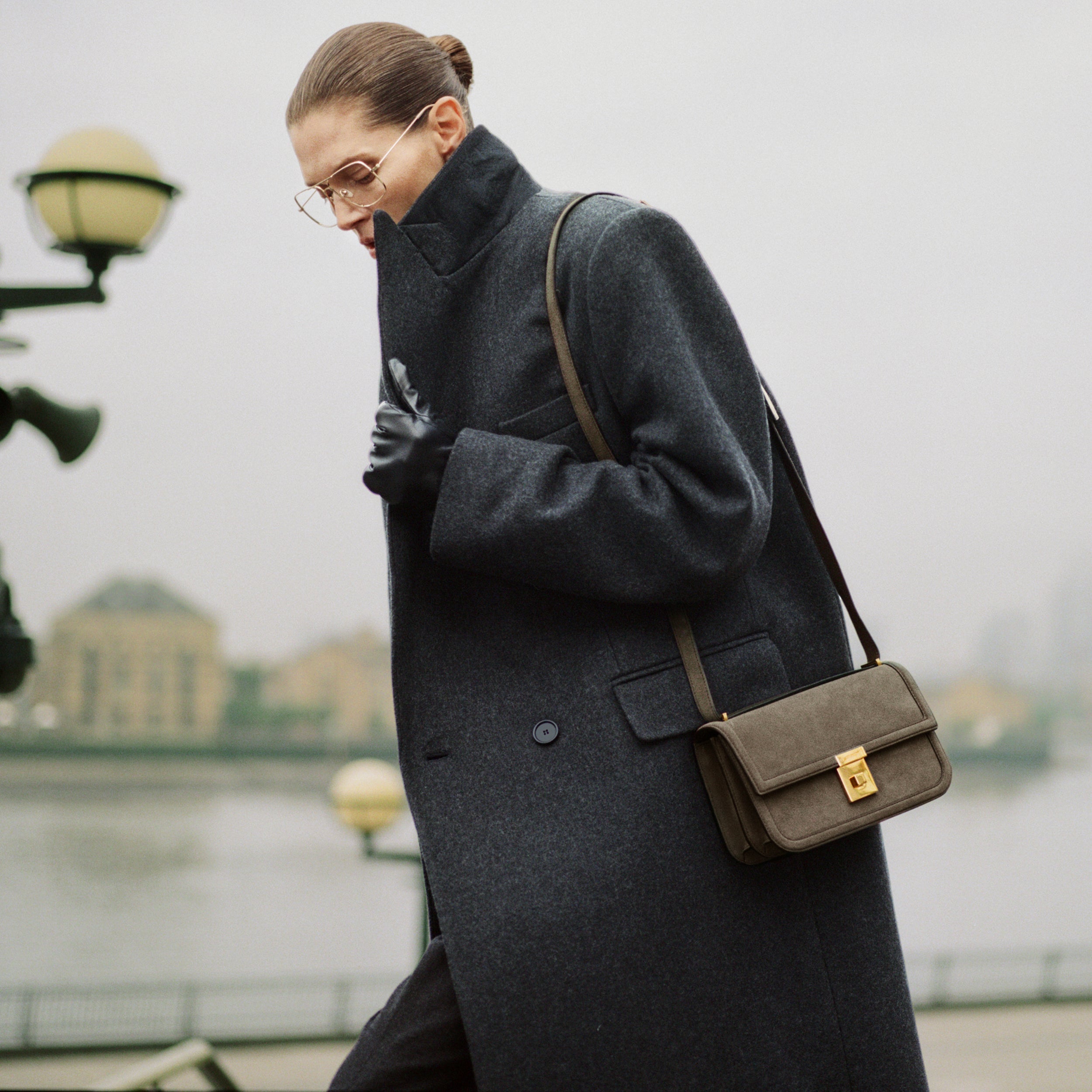 The Paris Crossbody - deep olive suede