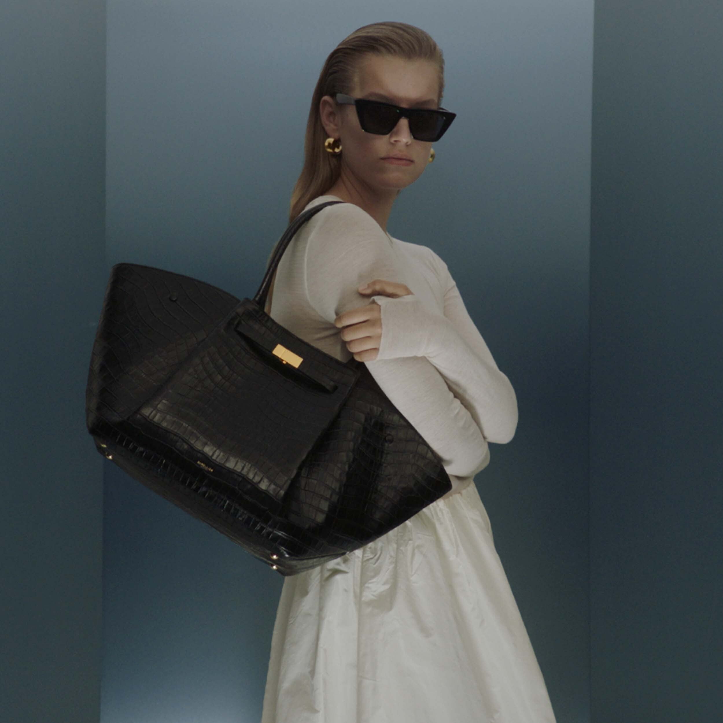 The New York - black croc-effect