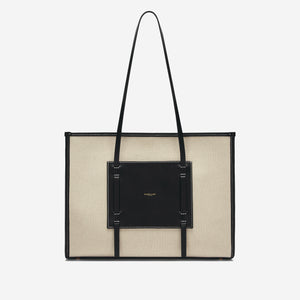 The Capri - salt & pepper canvas black smooth