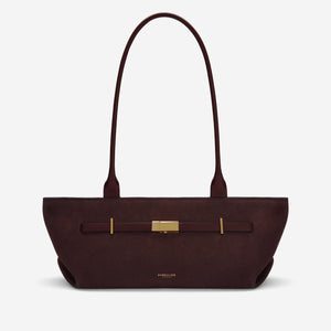 The New York Shoulder - burgundy suede & burgundy smooth