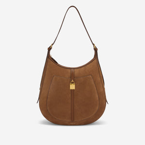 The Siena Hobo - deep tan suede & deep tan small grain
