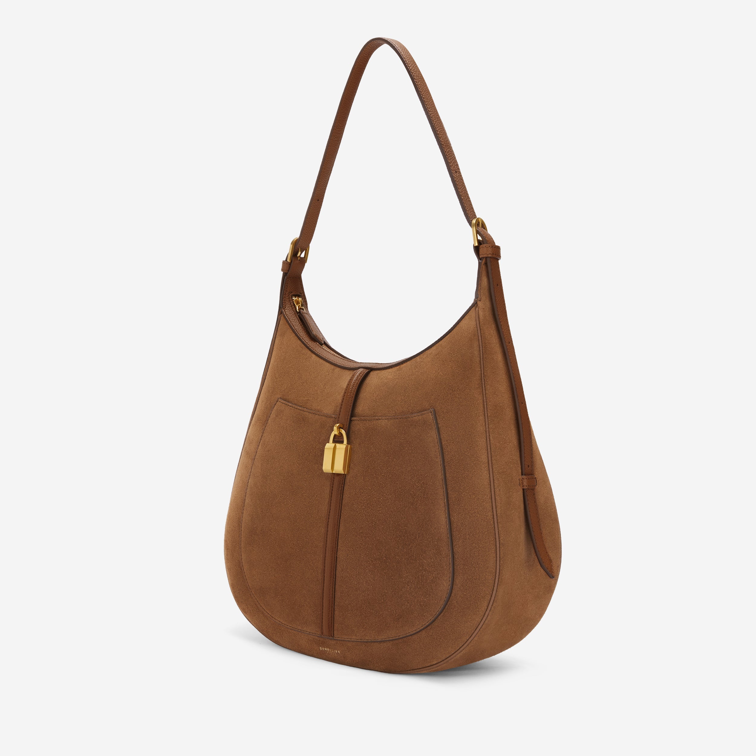 The Siena Hobo - deep tan suede & deep tan small grain