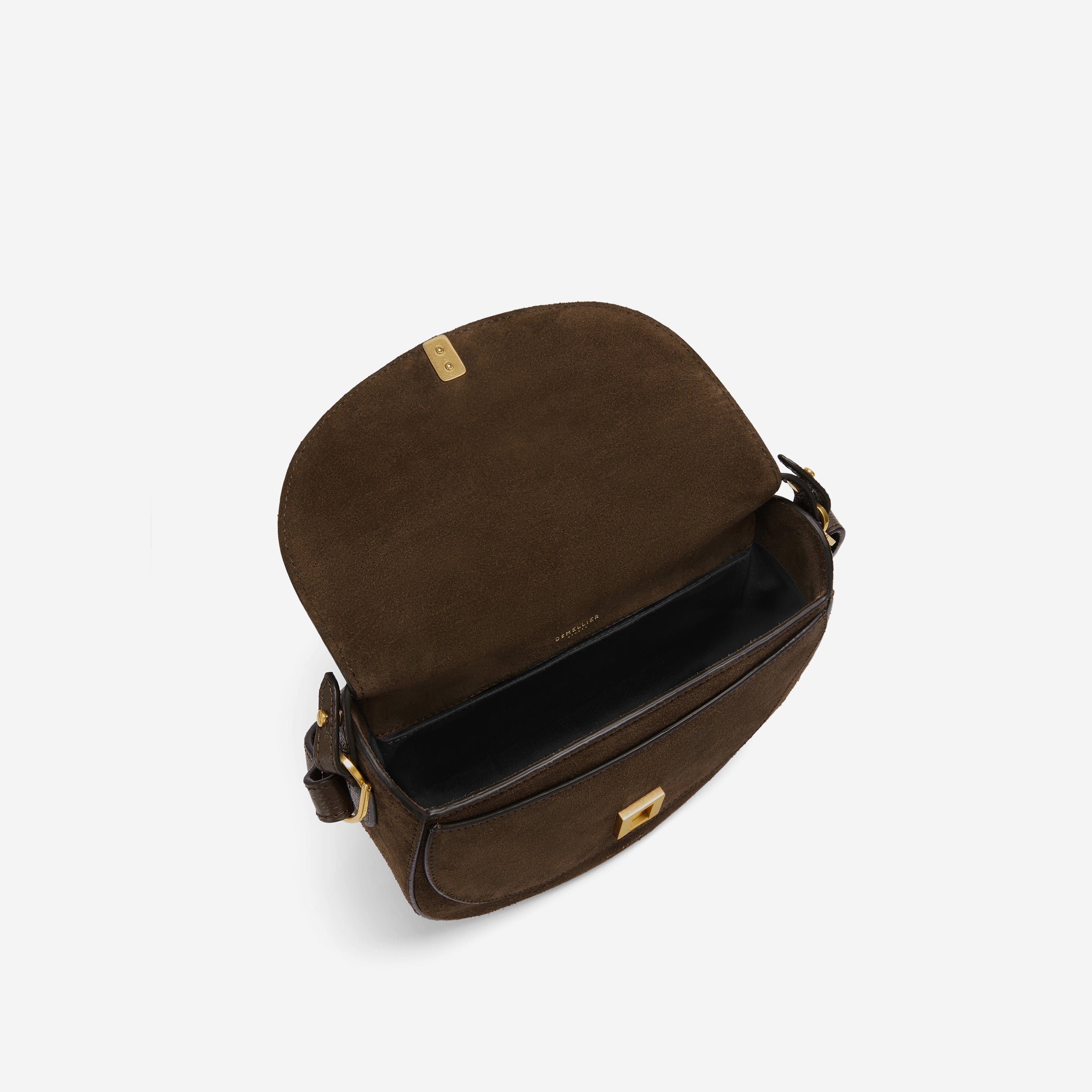 The Siena Saddle - mocha suede & mocha small grain