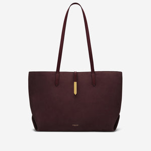 The Tokyo Tote - burgundy suede & burgundy smooth