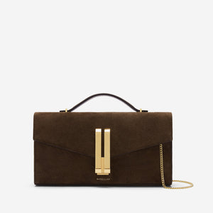 The Vancouver Clutch - mocha suede & mocha smooth